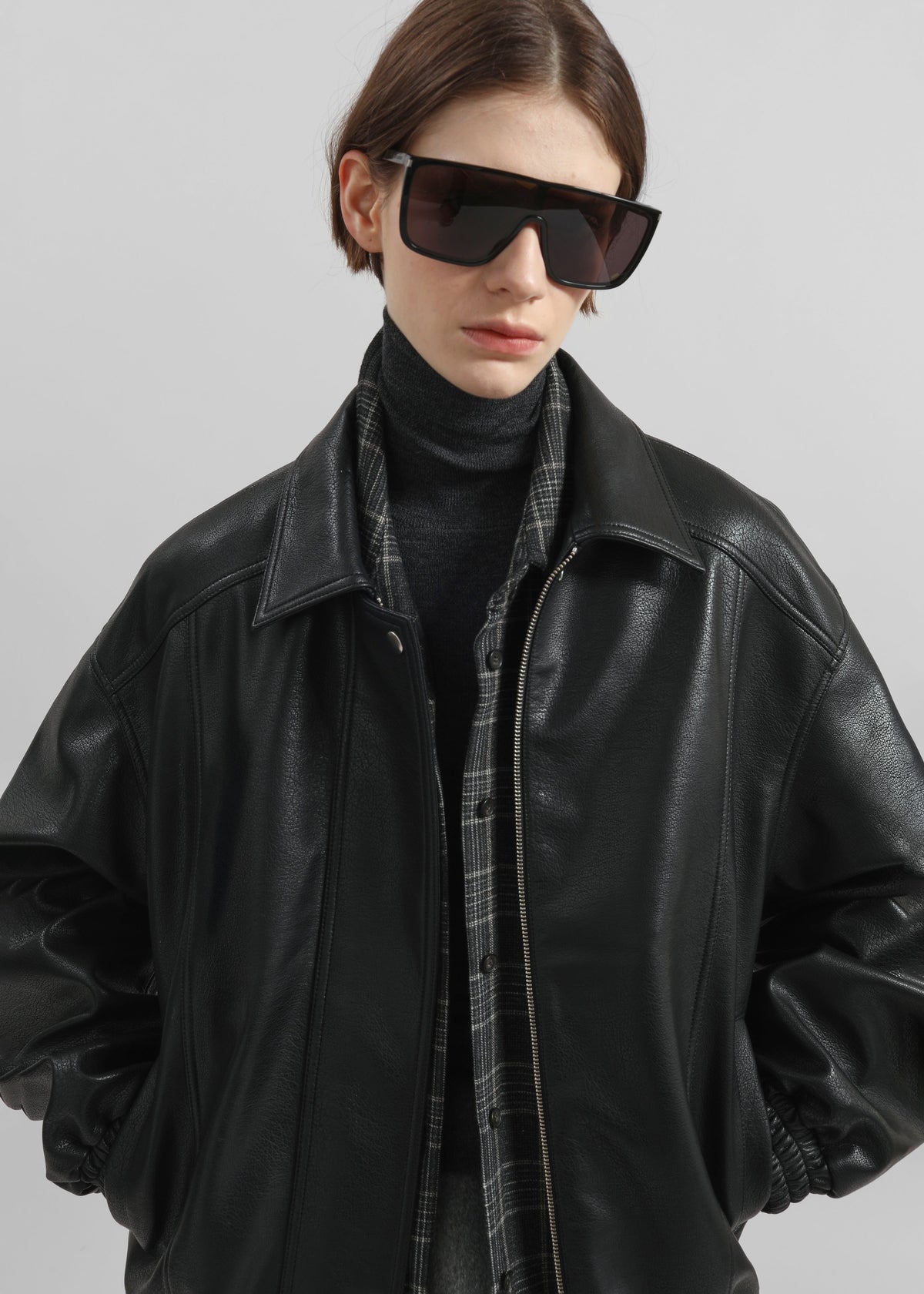 Prescott Faux Leather Jacket - Black - 3