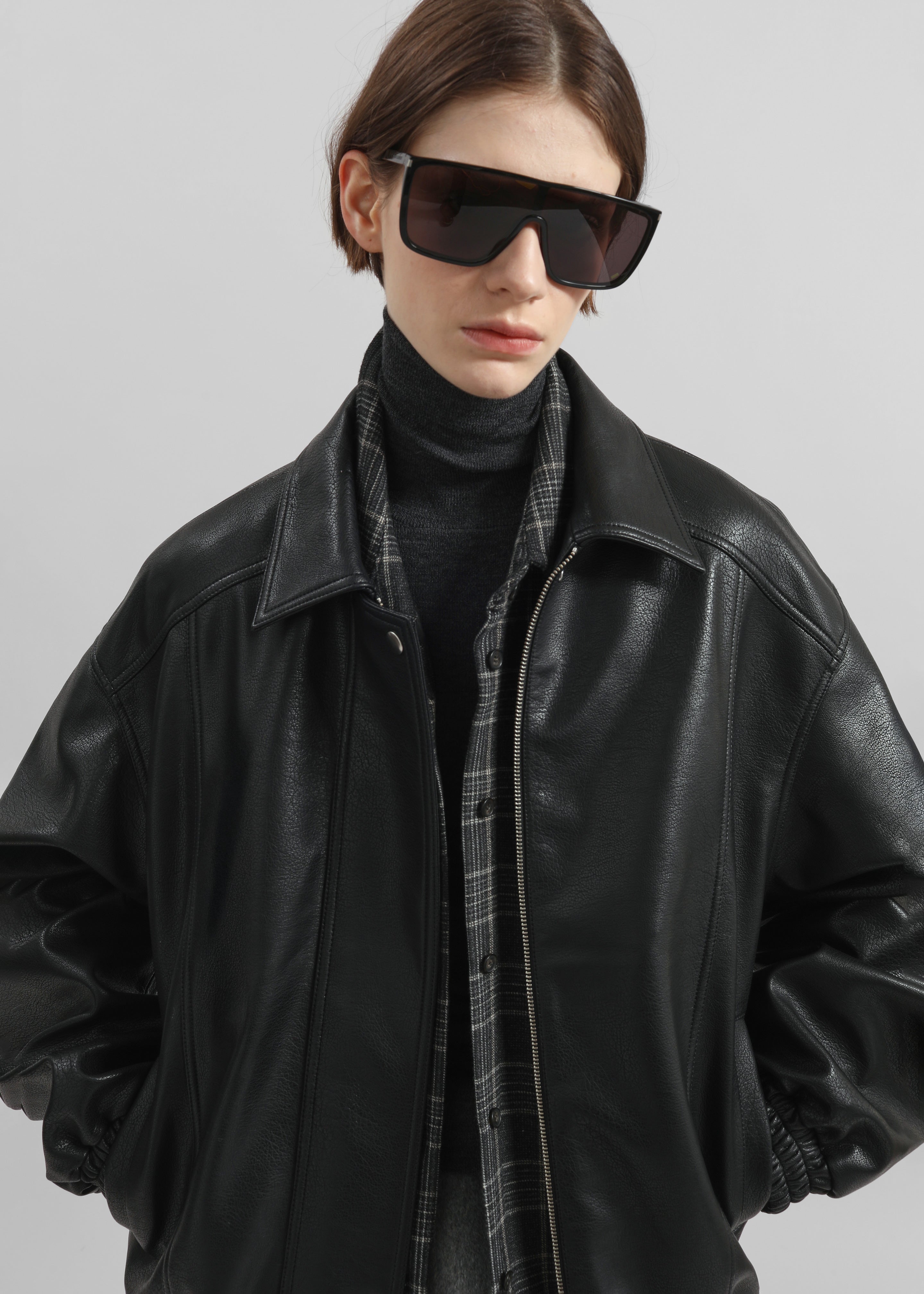 Prescott Faux Leather Jacket - Black - 3