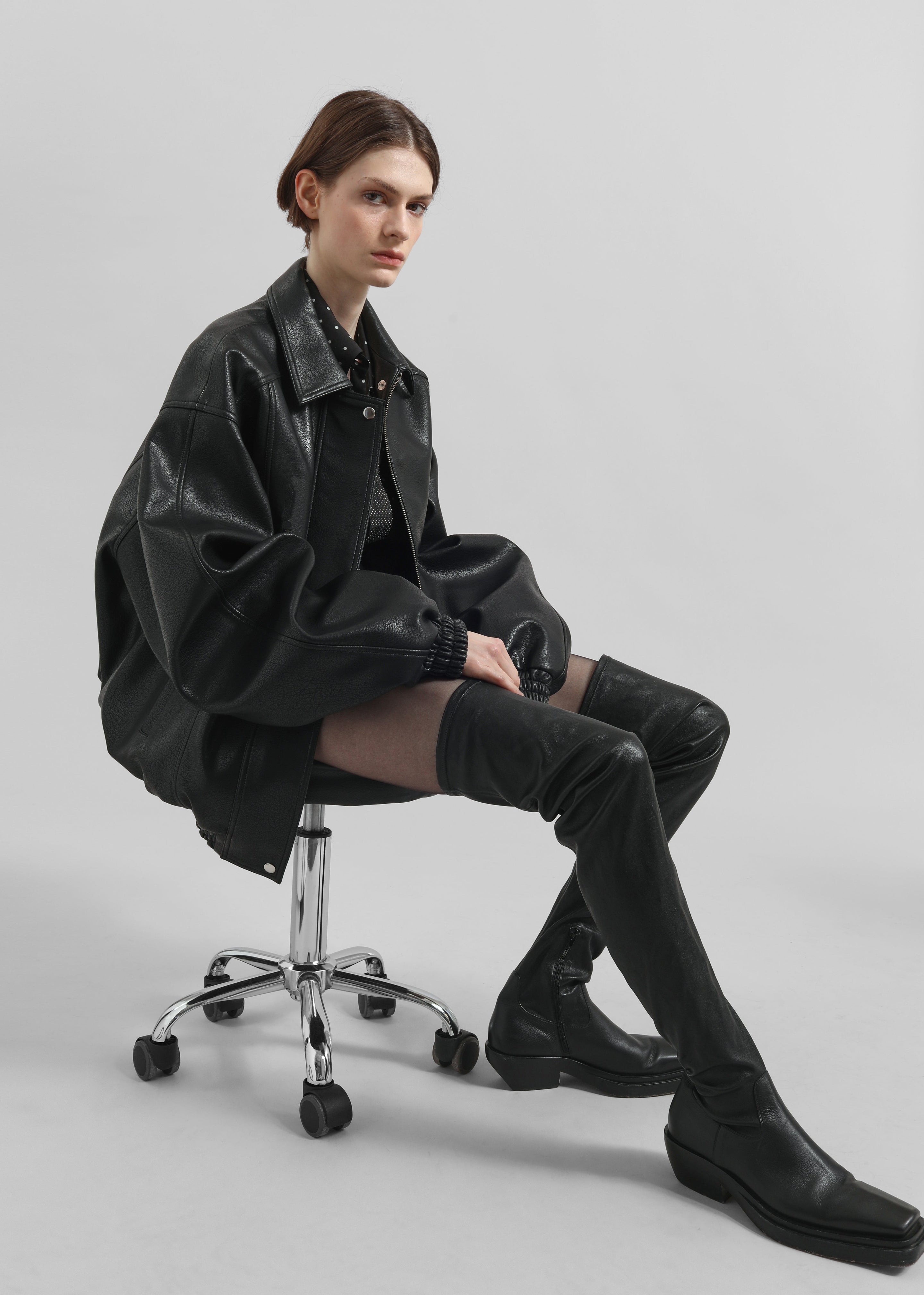 Prescott Faux Leather Jacket - Black - 10