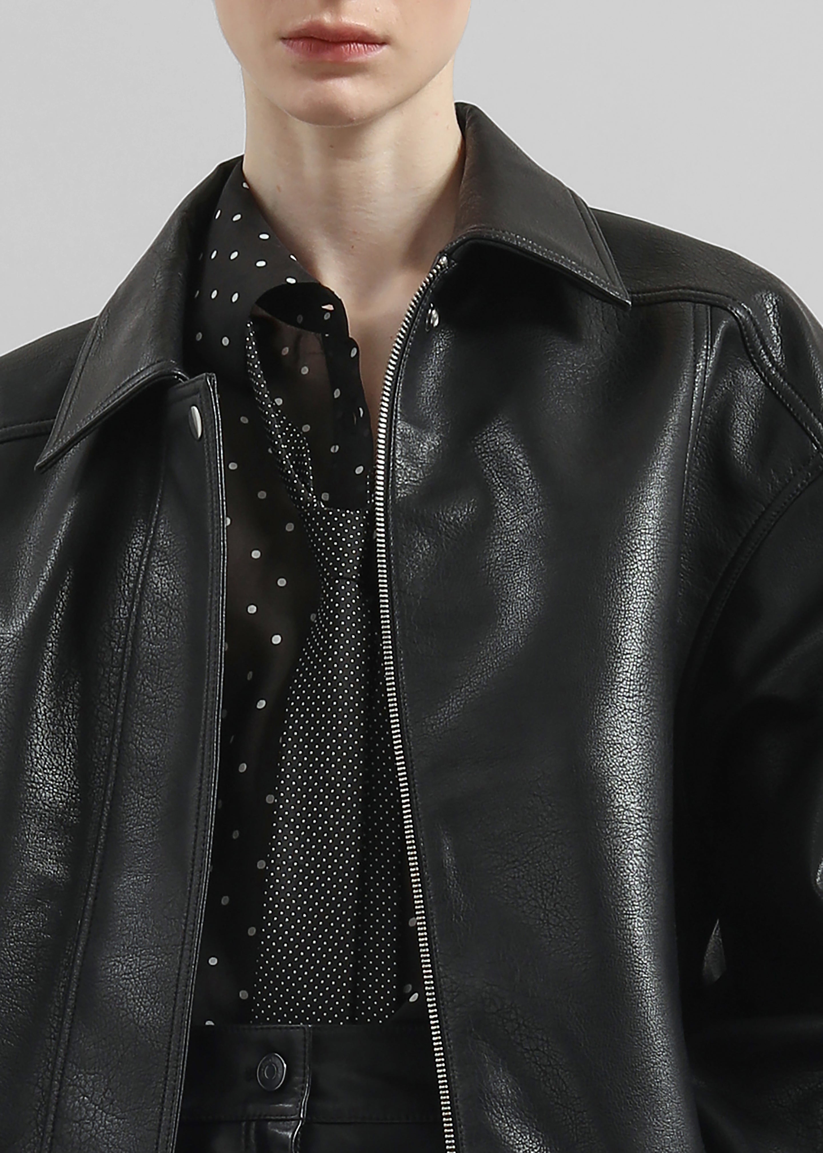 Prescott Faux Leather Jacket - Black - 8