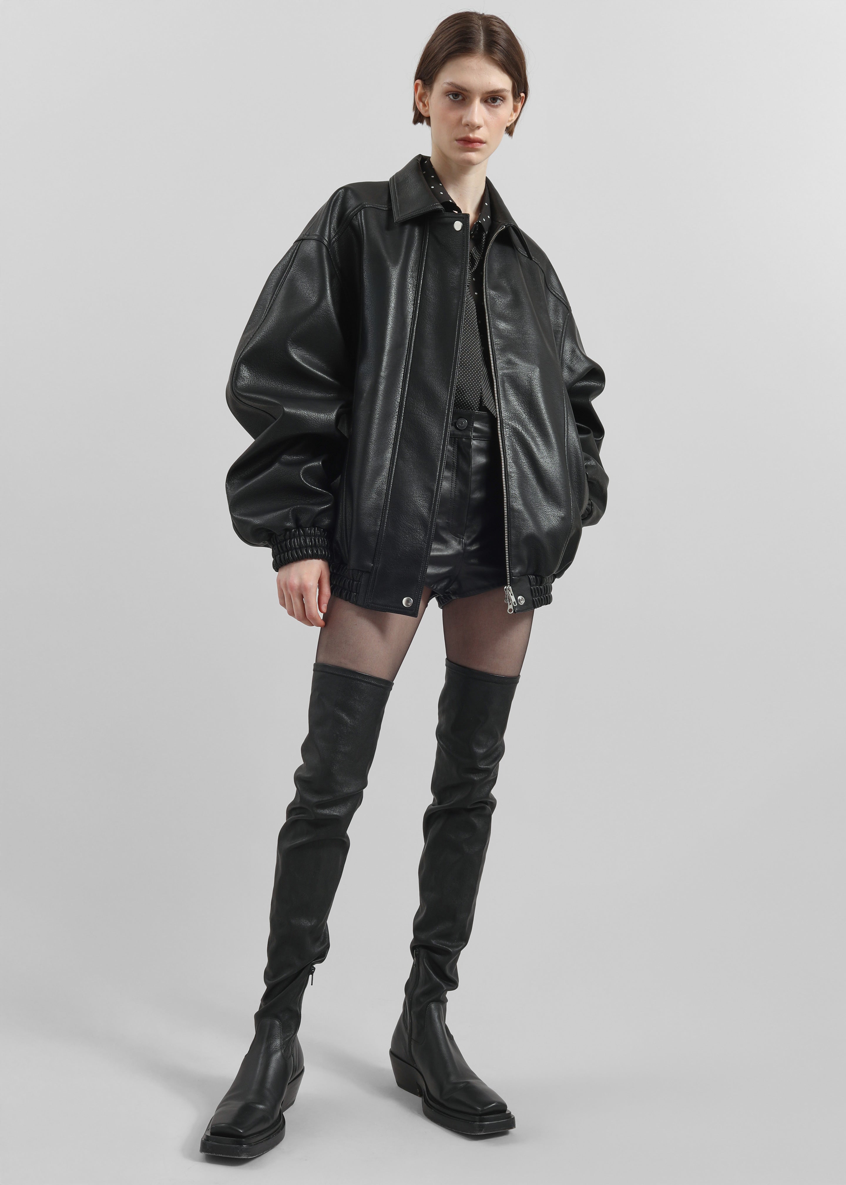 Prescott Faux Leather Jacket - Black - 9