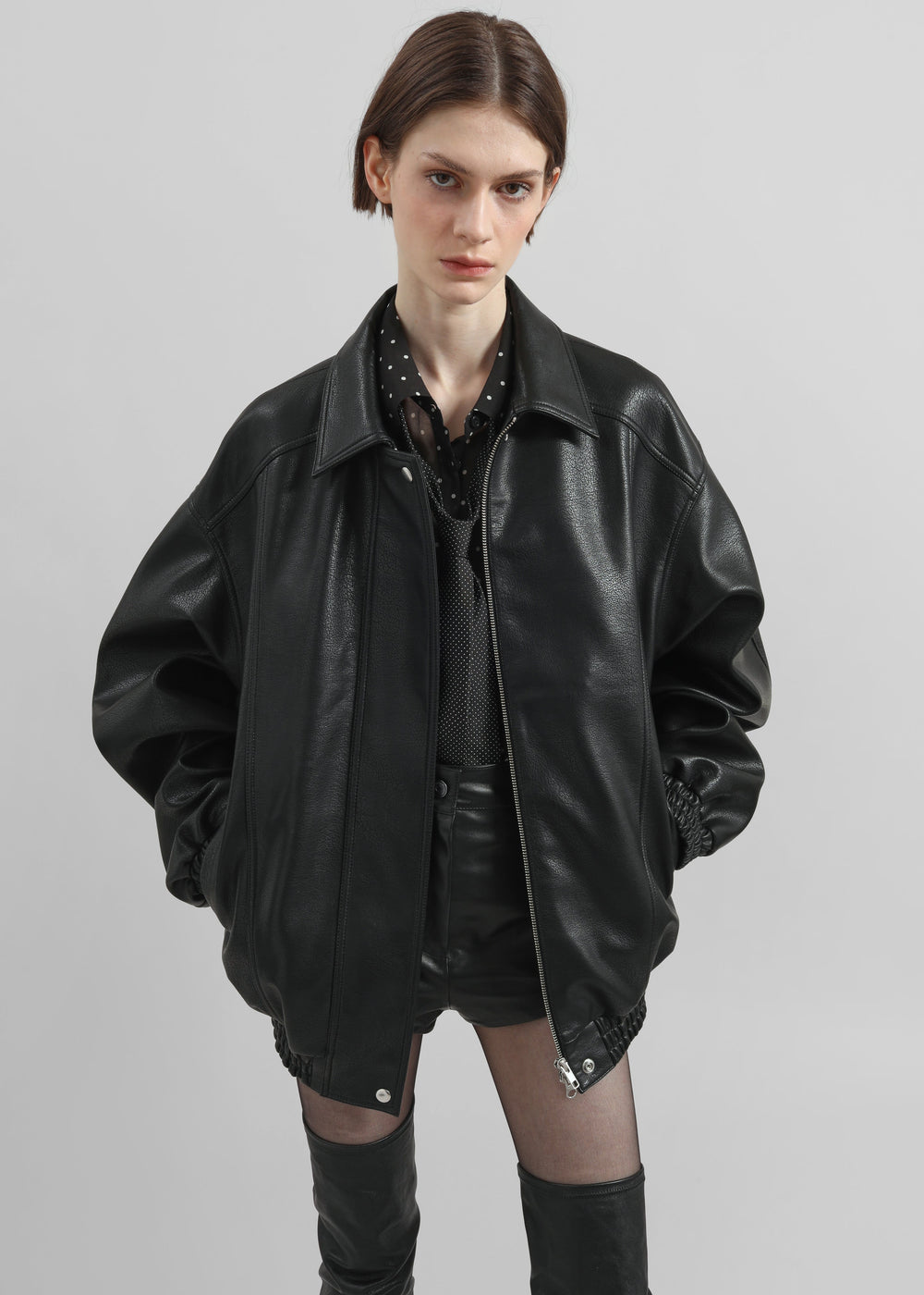 Prescott Faux Leather Jacket - Black