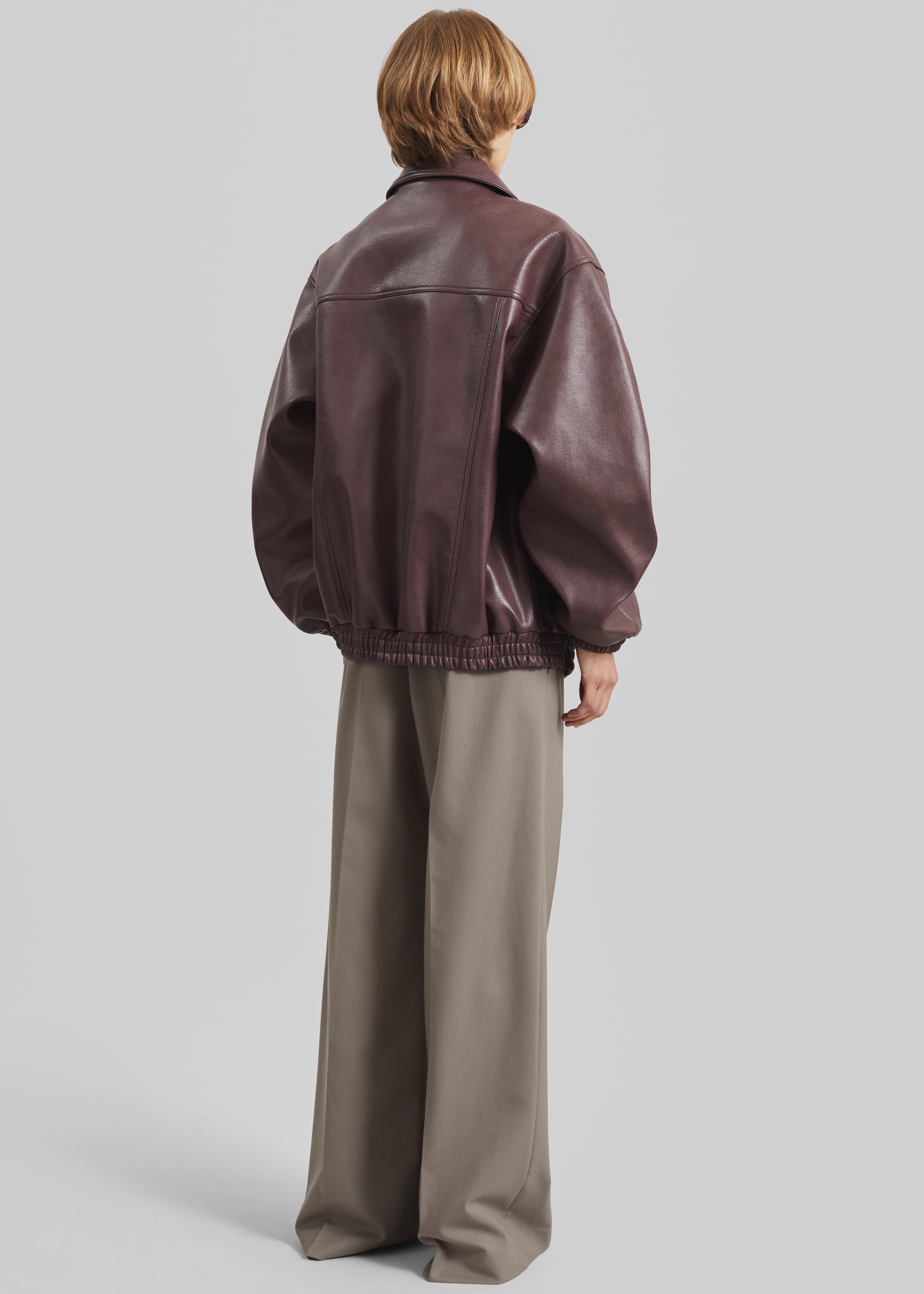 Prescott Faux Leather Jacket - Burgundy - 8