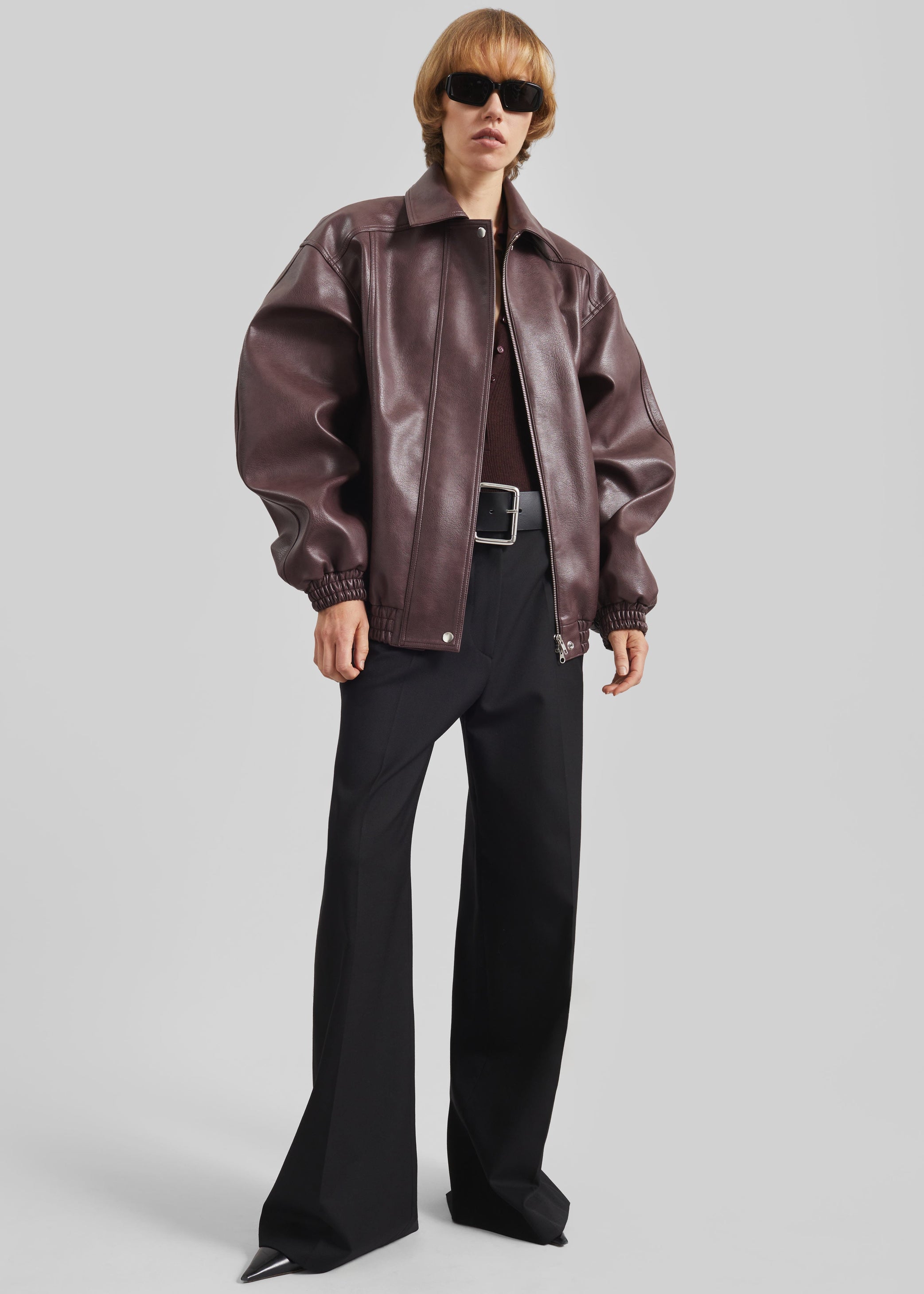 Shop the look image for Prescott Faux Leather Jacket - Burgundy