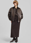 Prescott Grained Faux Leather Jacket - Brown
