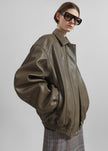 Prescott Faux Leather Jacket - Moss Green