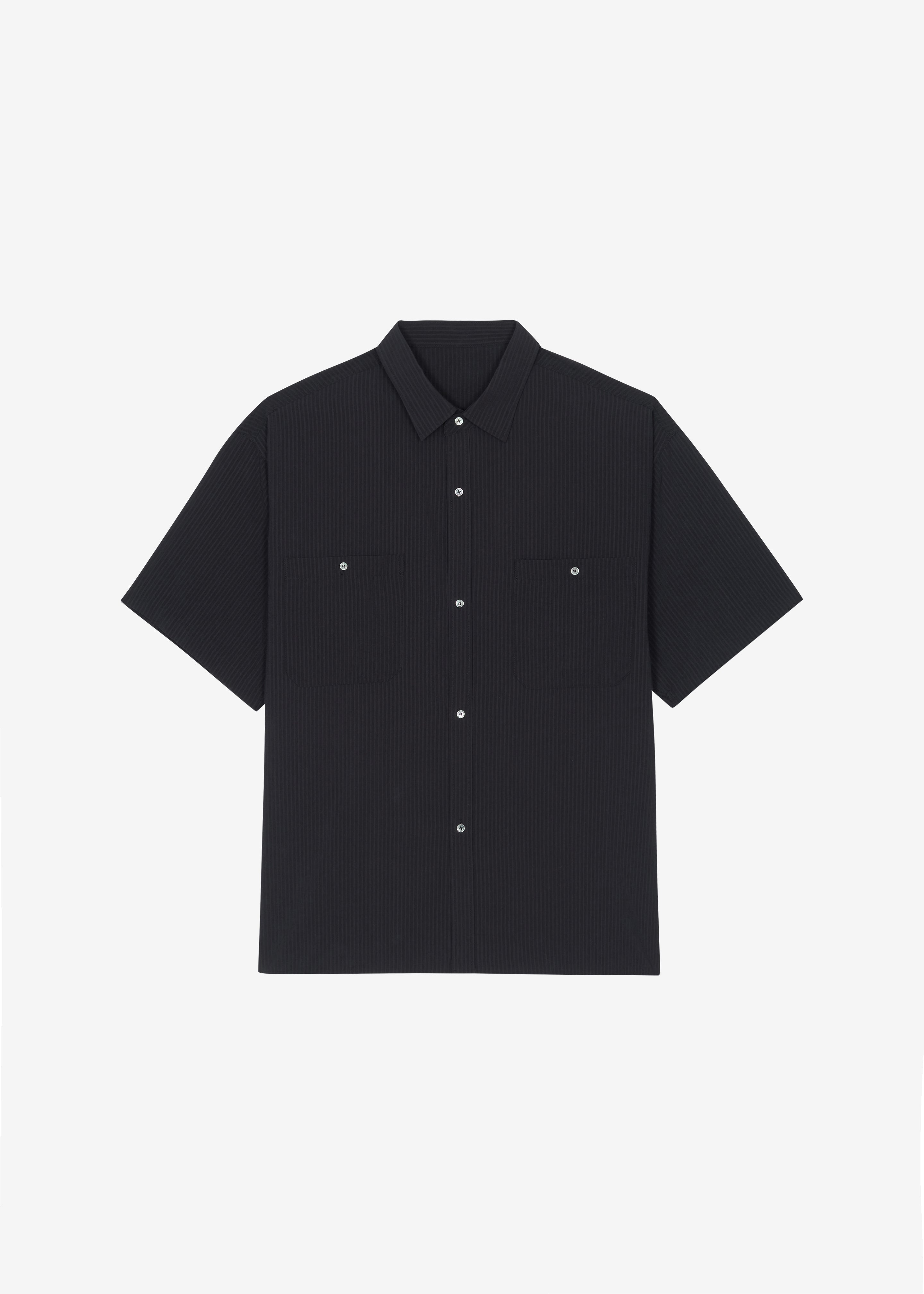 Preston Fluid Striped Shirt - Black - 8