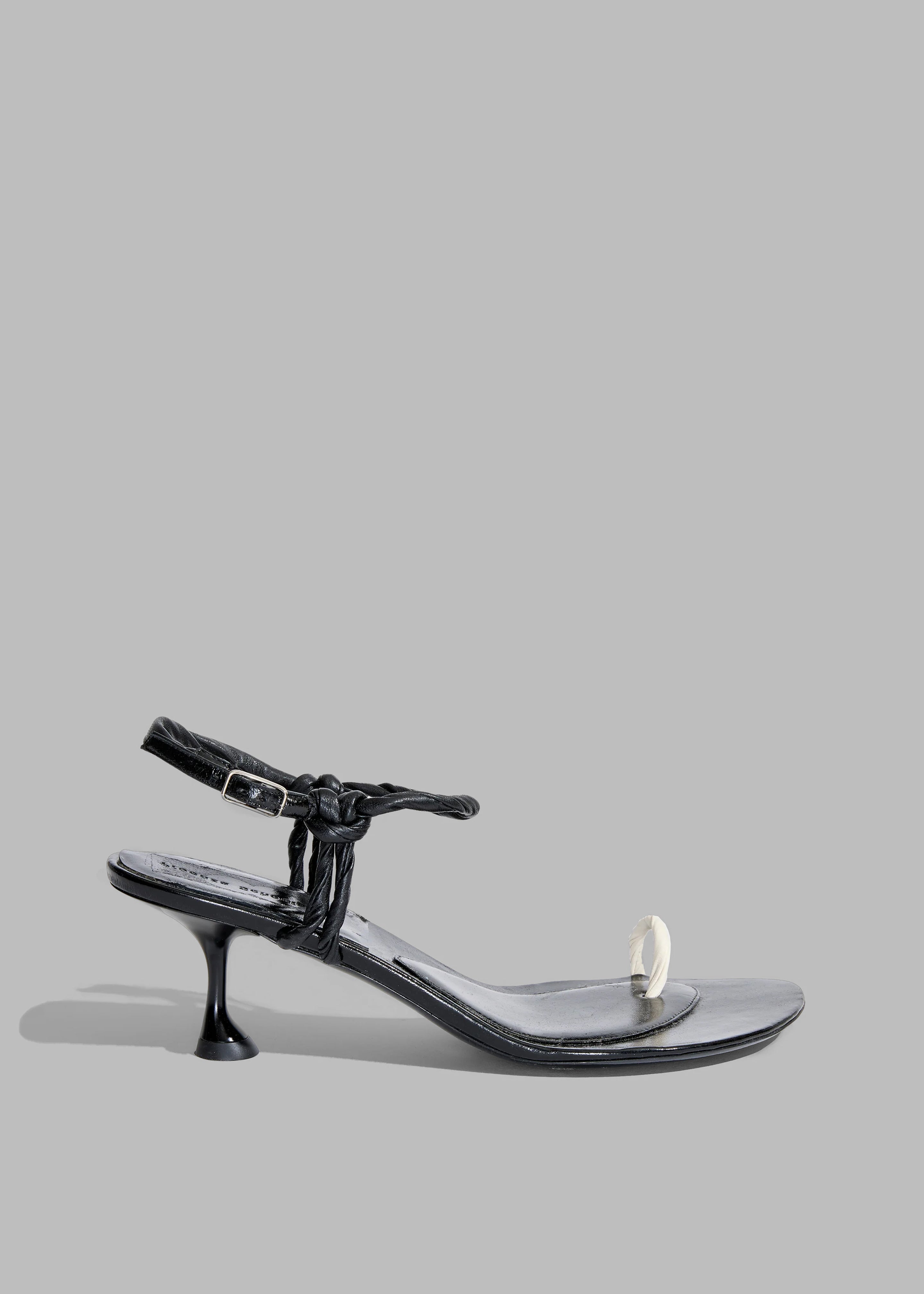 Proenza Schouler Tee Toe Ring Sandals - Black/Cream - 7