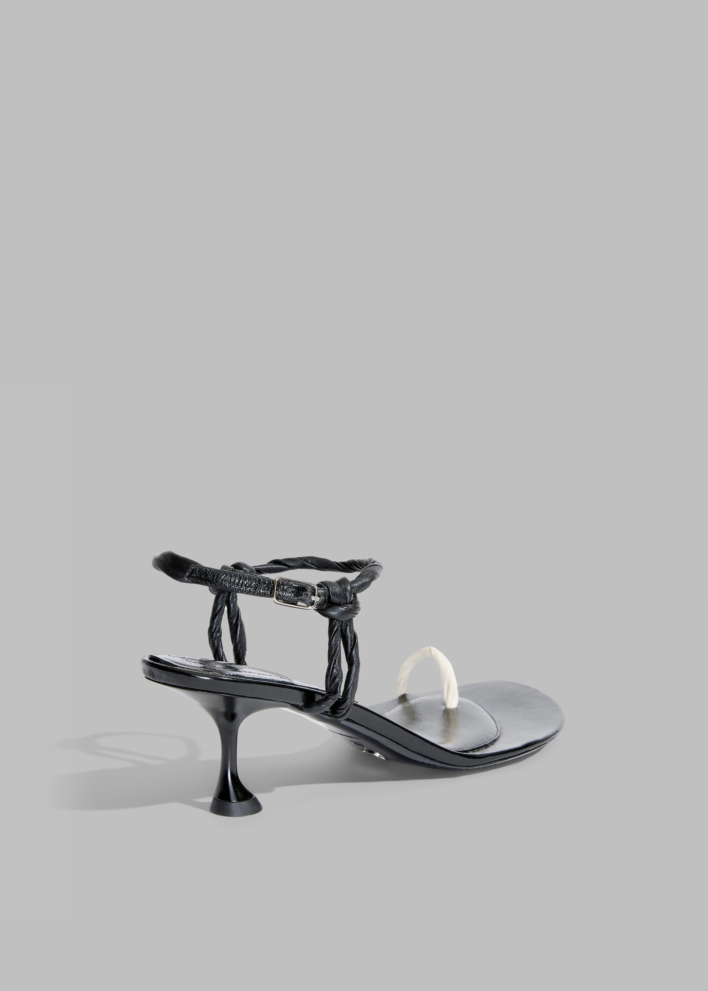 Proenza Schouler Tee Toe Ring Sandals - Black/Cream - 9