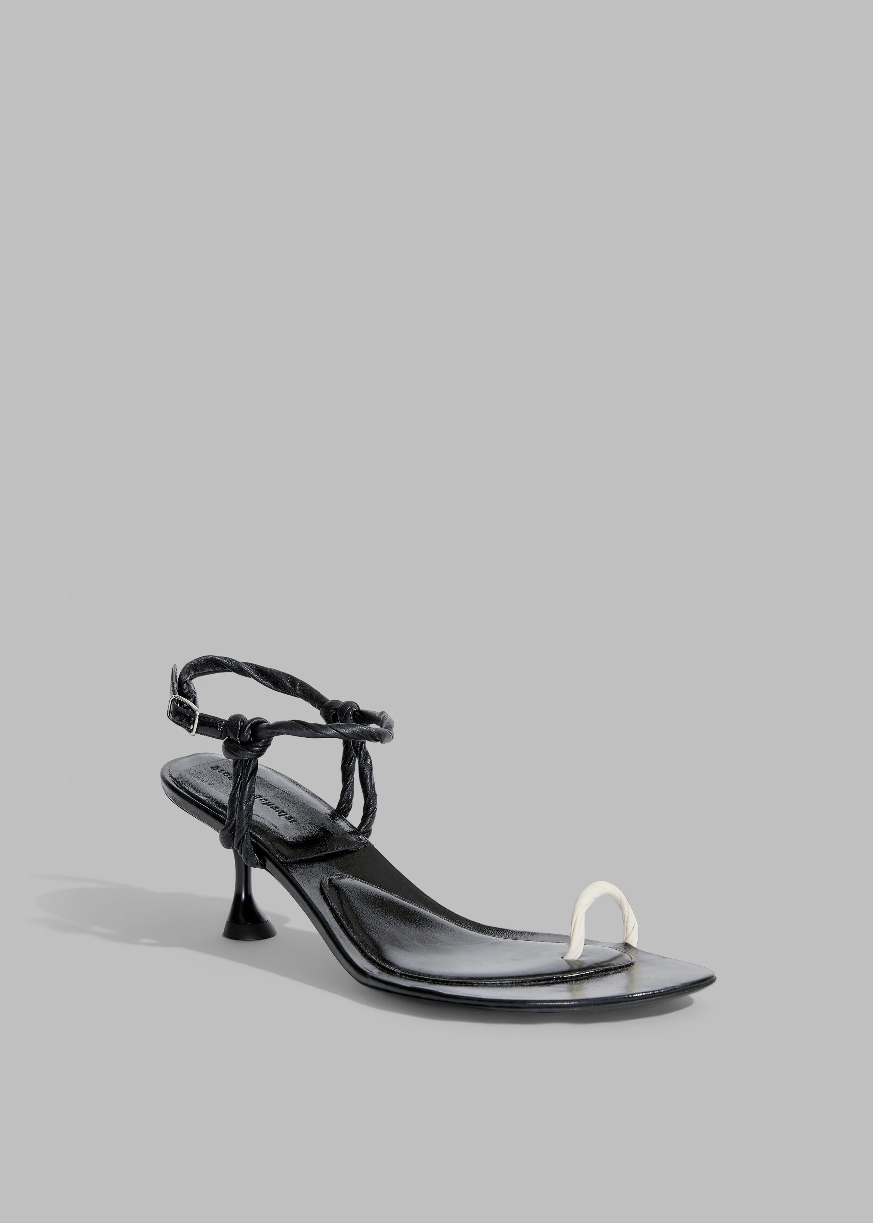 Proenza Schouler Tee Toe Ring Sandals - Black/Cream - 1