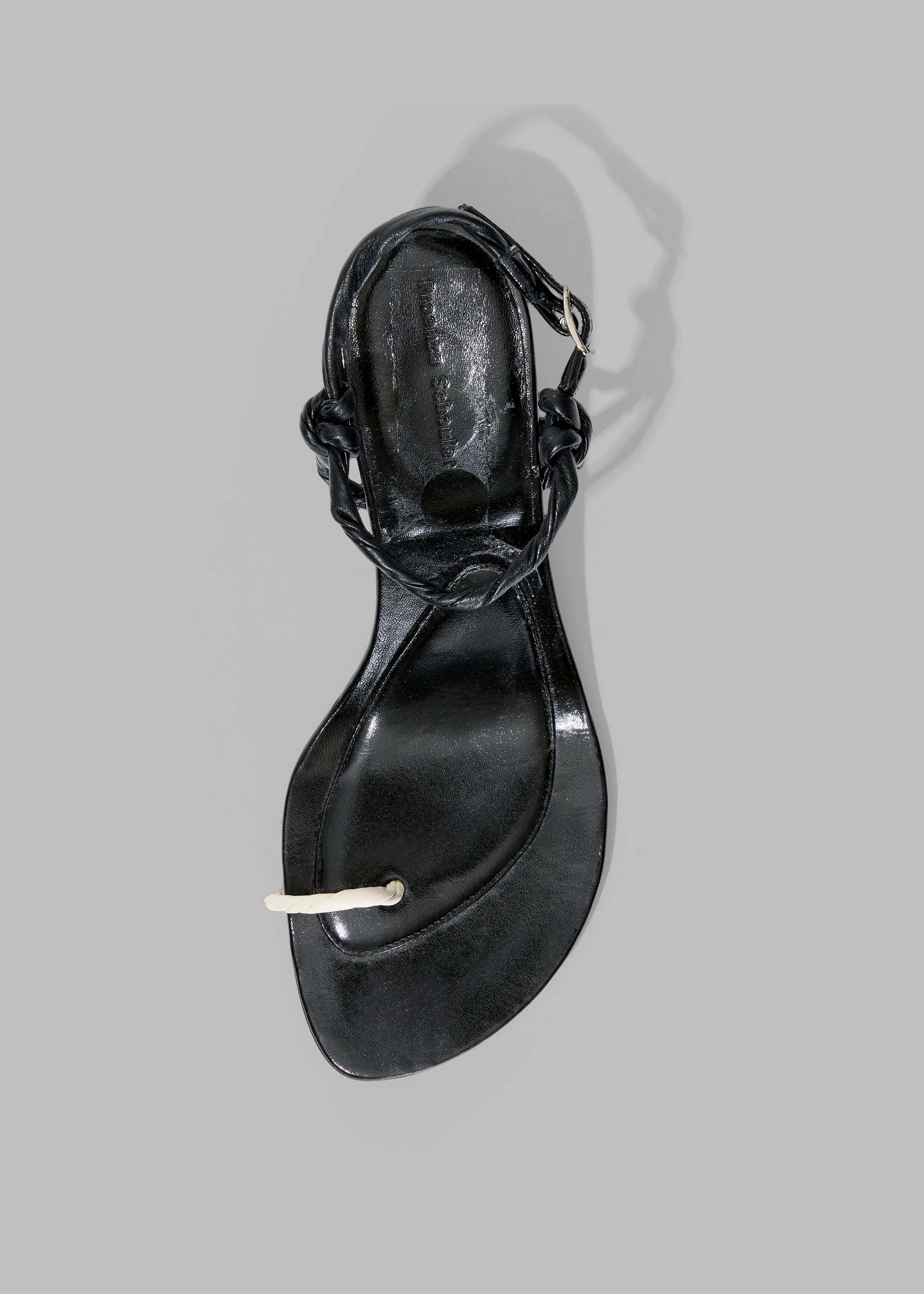 Proenza Schouler Tee Toe Ring Sandals - Black/Cream - 3