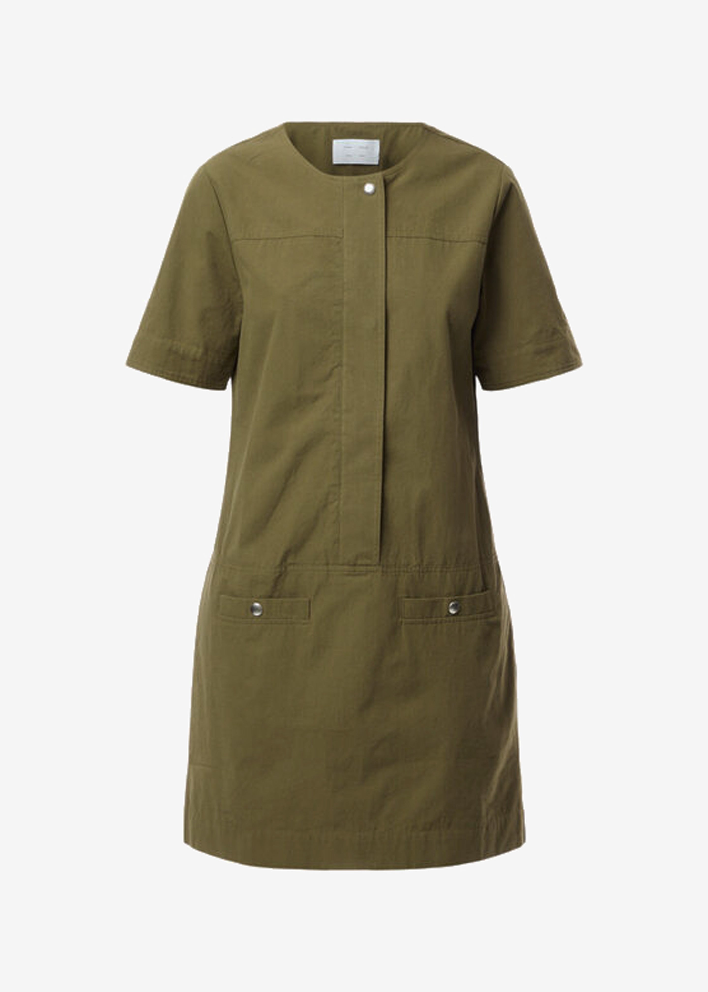 Proenza Schouler White Label Watson Dress in Rumpled Cotton - Dark Olive - 6