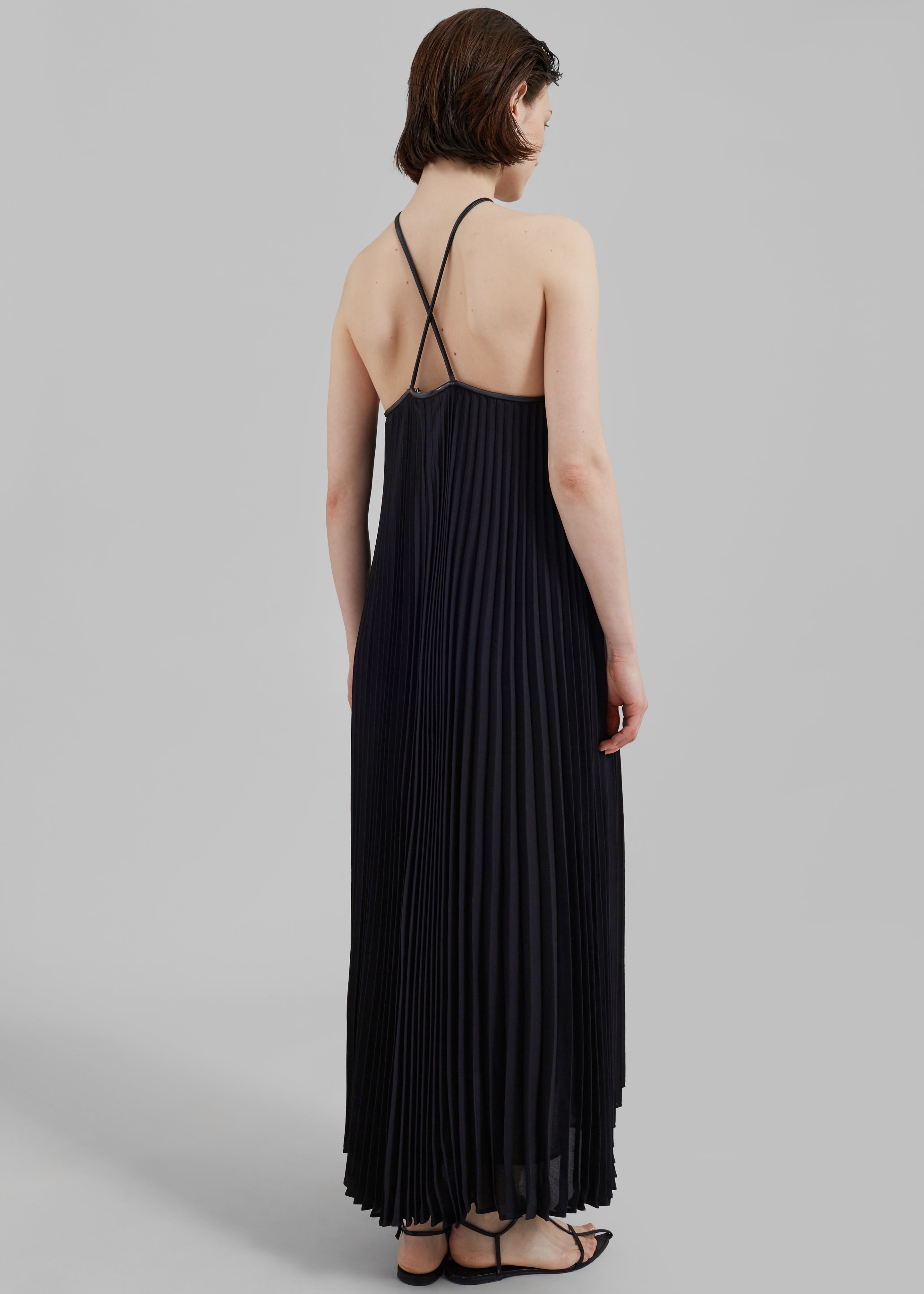 Proenza Schouler White Label Celeste Lightweight Crepe Dress  - Black - 7