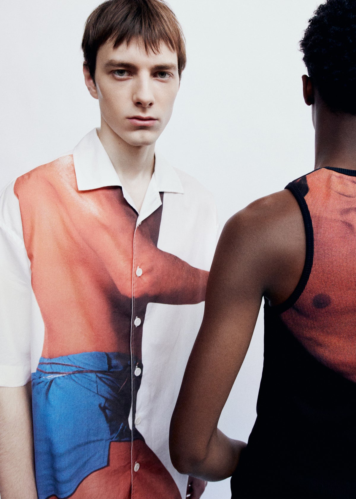 JW Anderson Profile Stud Printed Short Sleeve Shirt - White/Multi - 4