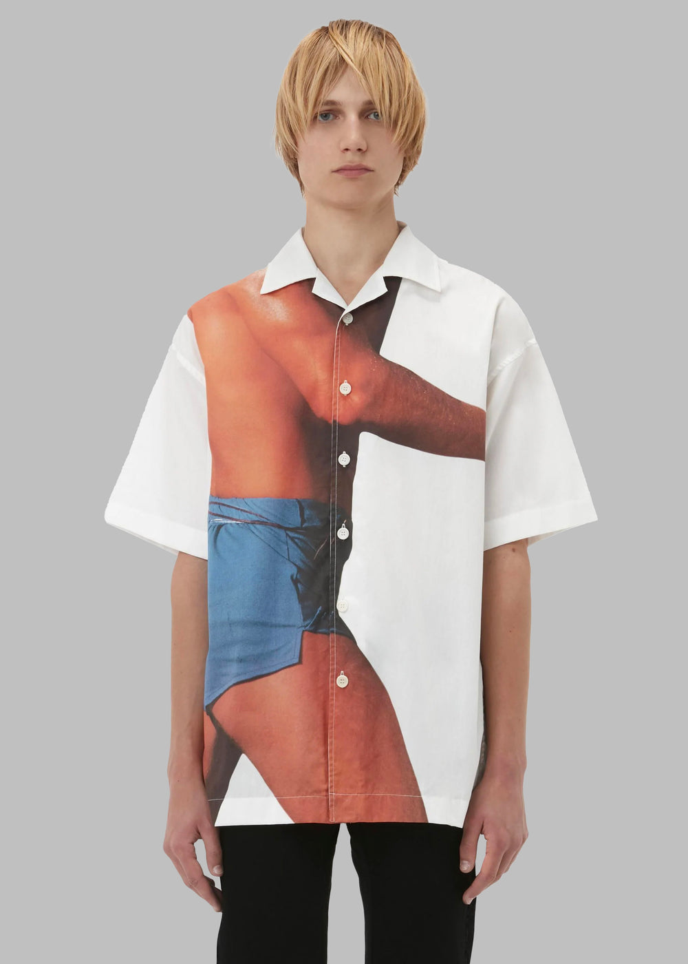 JW Anderson Profile Stud Printed Short Sleeve Shirt - White/Multi