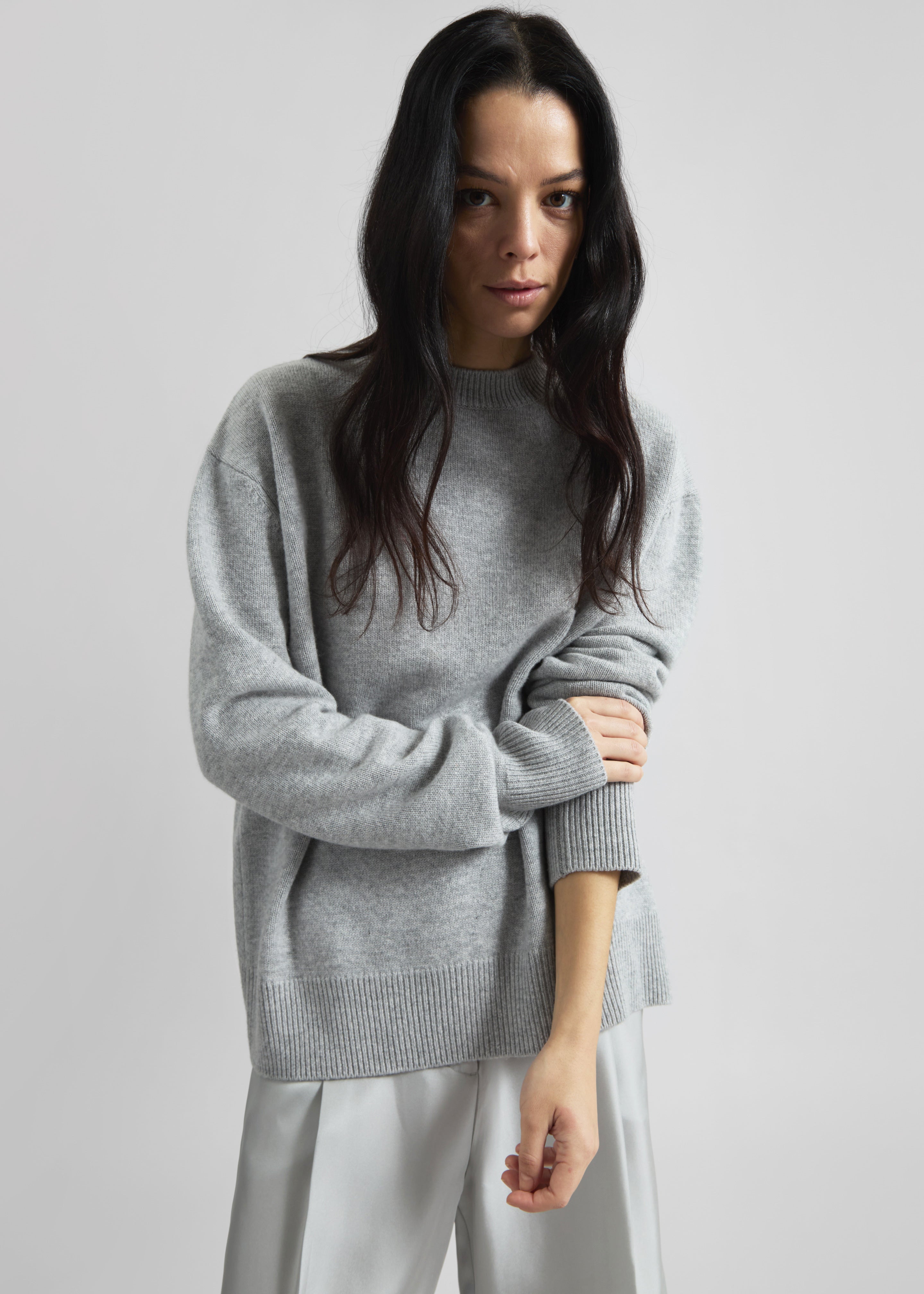 Quinton Crew Neck Sweater - Light Grey - 9