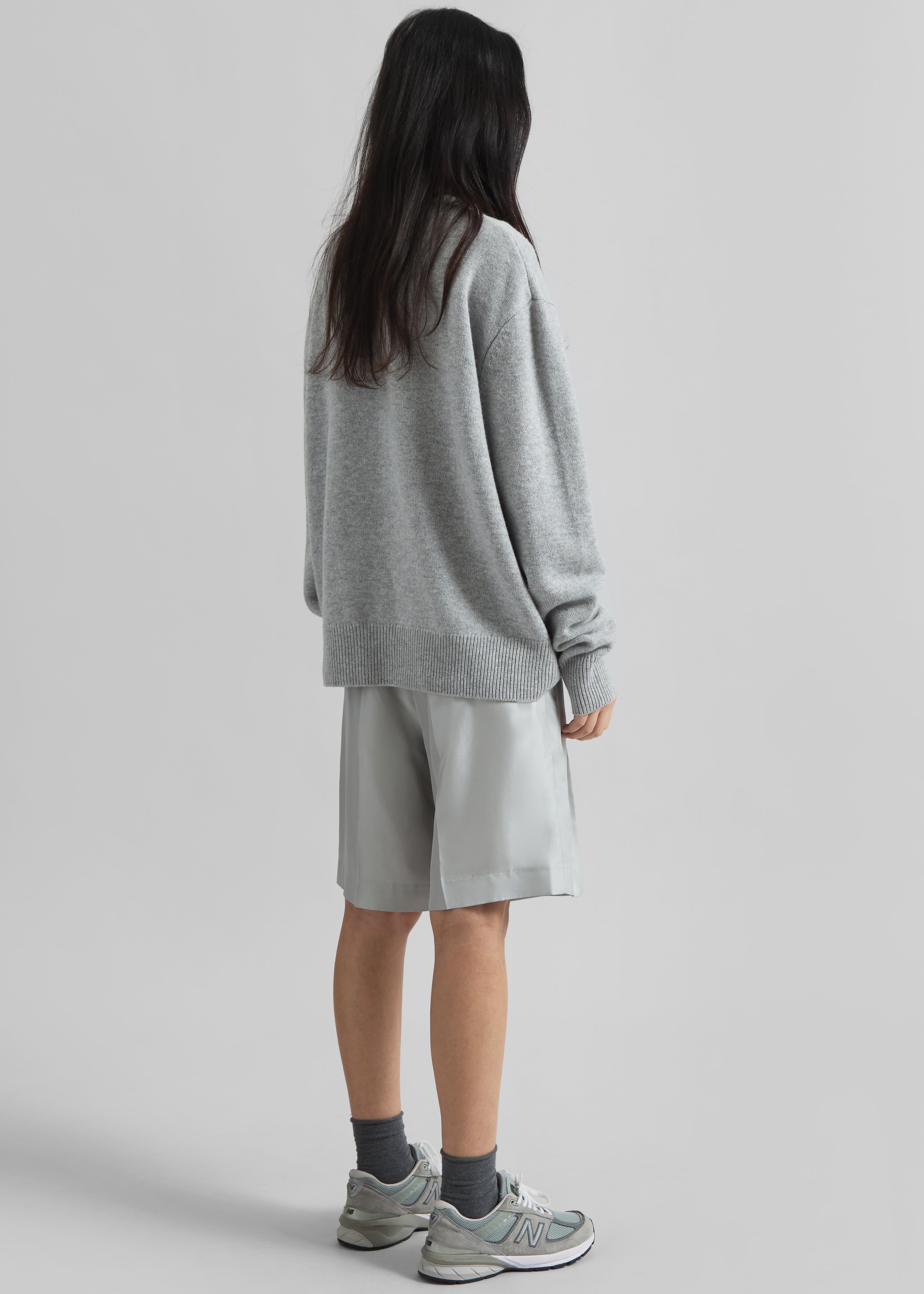 Quinton Crew Neck Sweater - Light Grey - 8