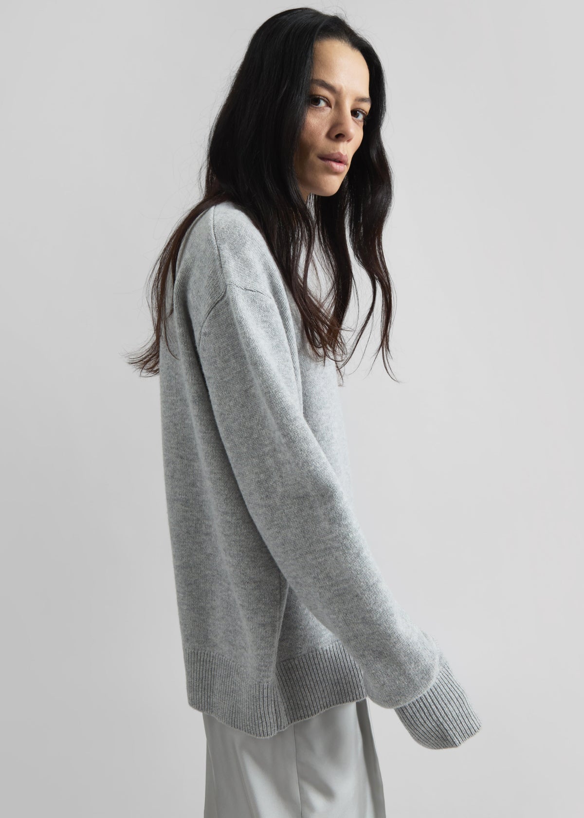 Quinton Crew Neck Sweater - Light Grey - 10