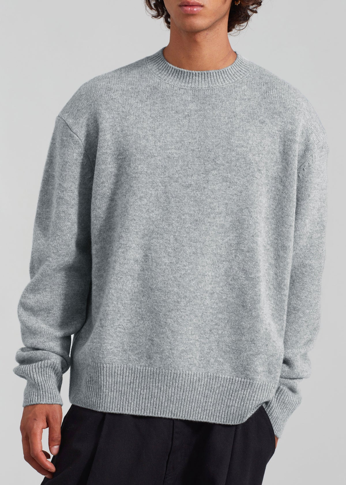 Quinton Crew Neck Sweater - Light Grey - 14