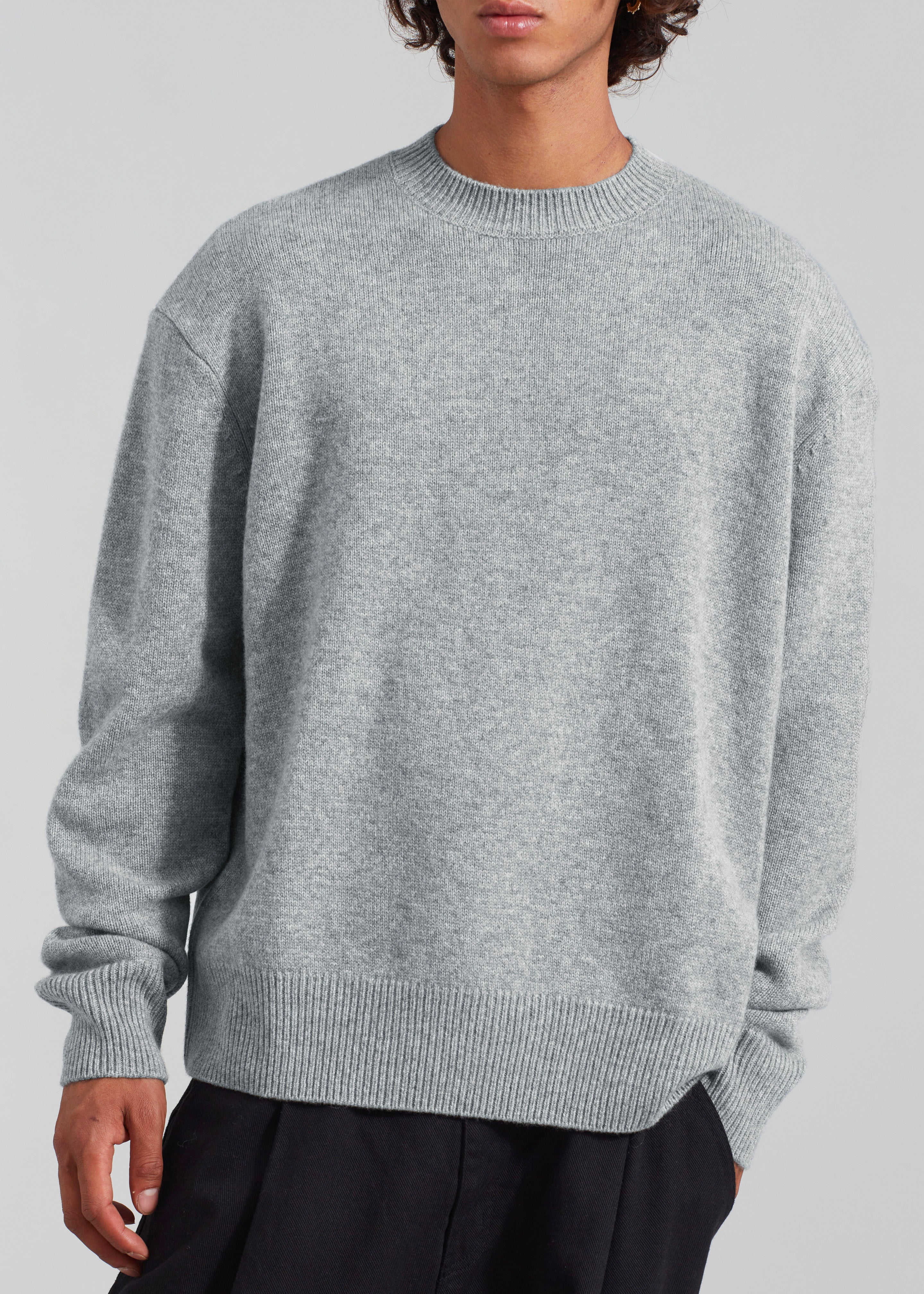 Quinton Crew Neck Sweater - Light Grey - 14