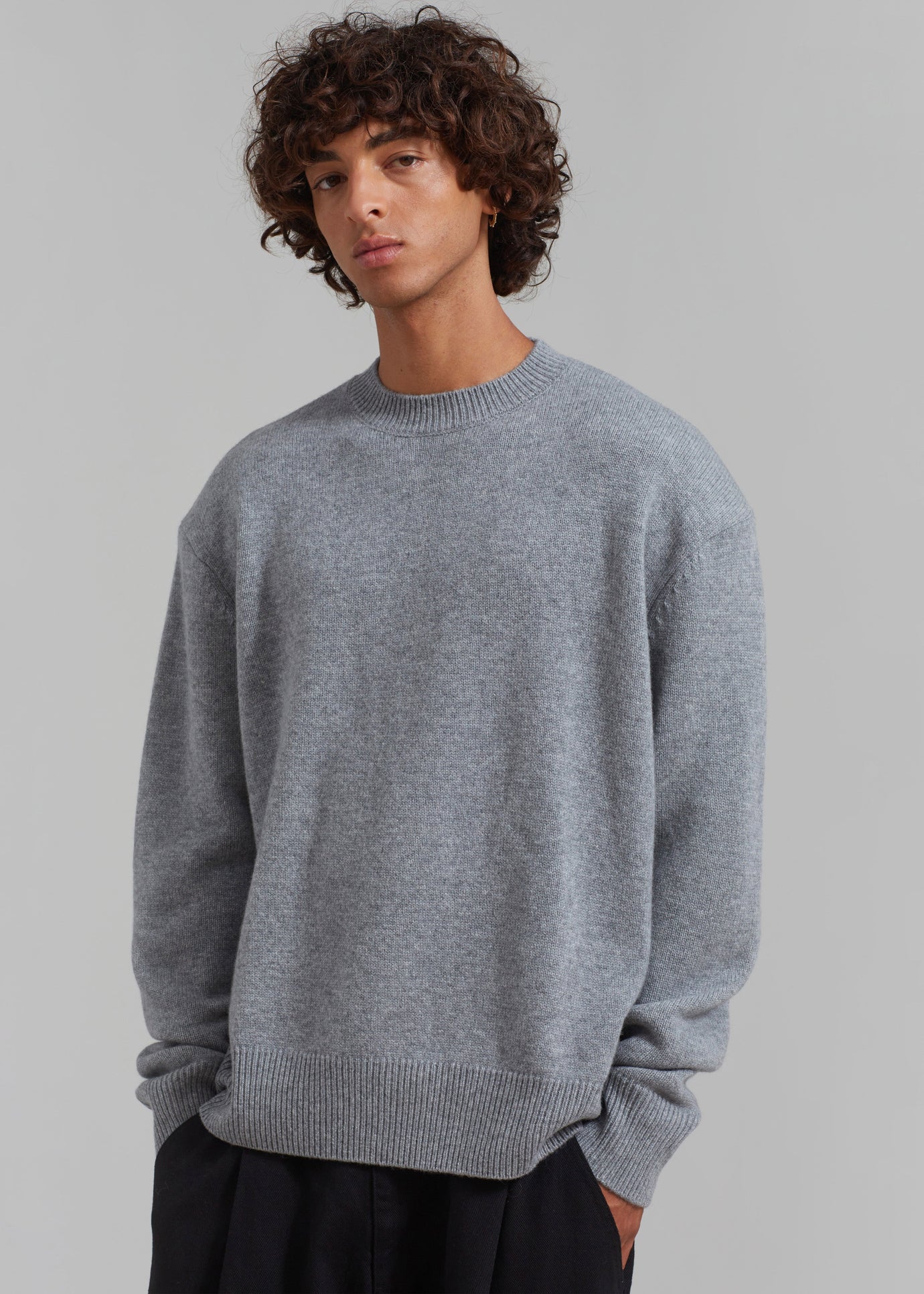 Quinton Crew Neck Sweater - Grey Melange
