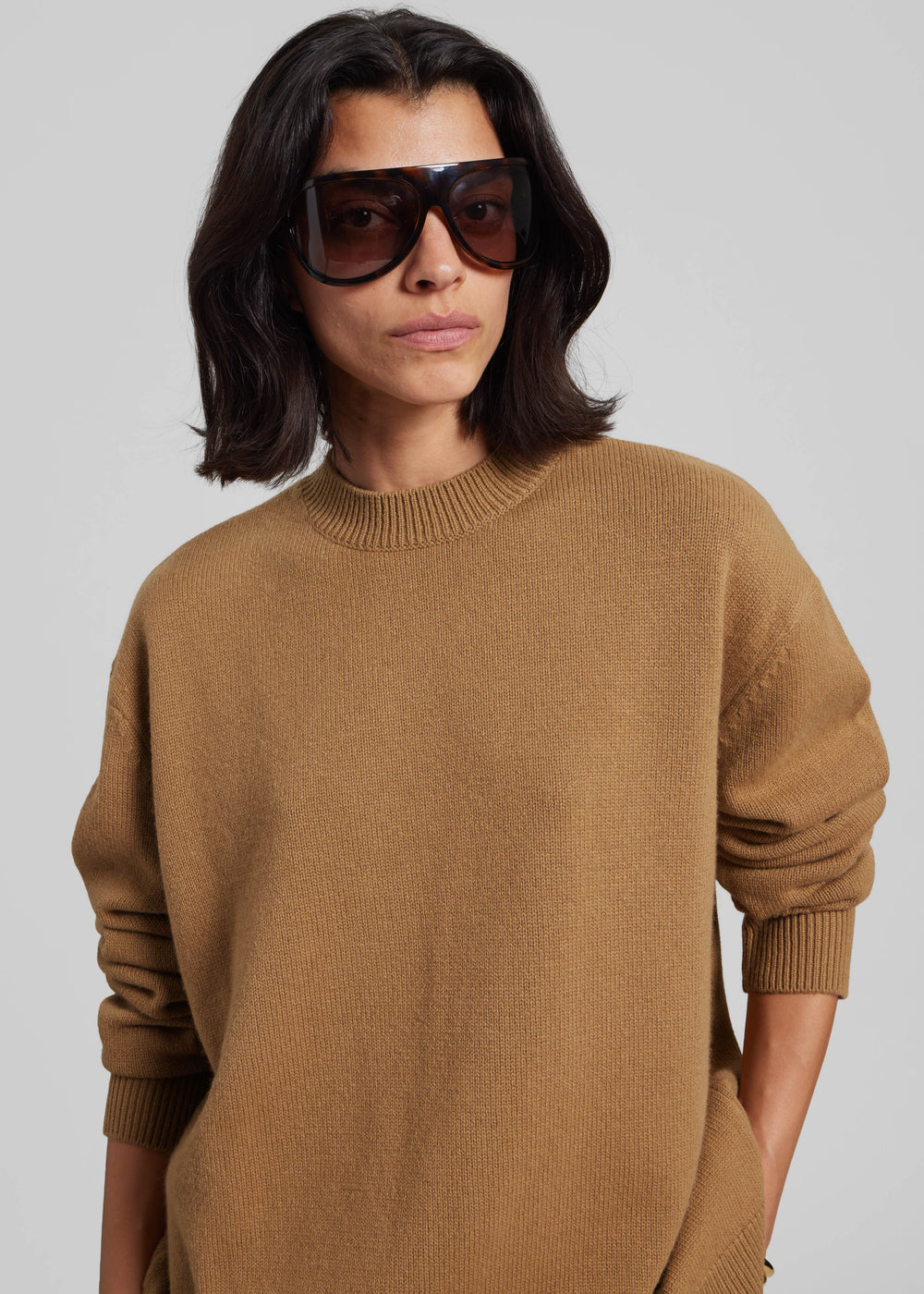 Quinton Crew Neck Sweater - Camel - 1
