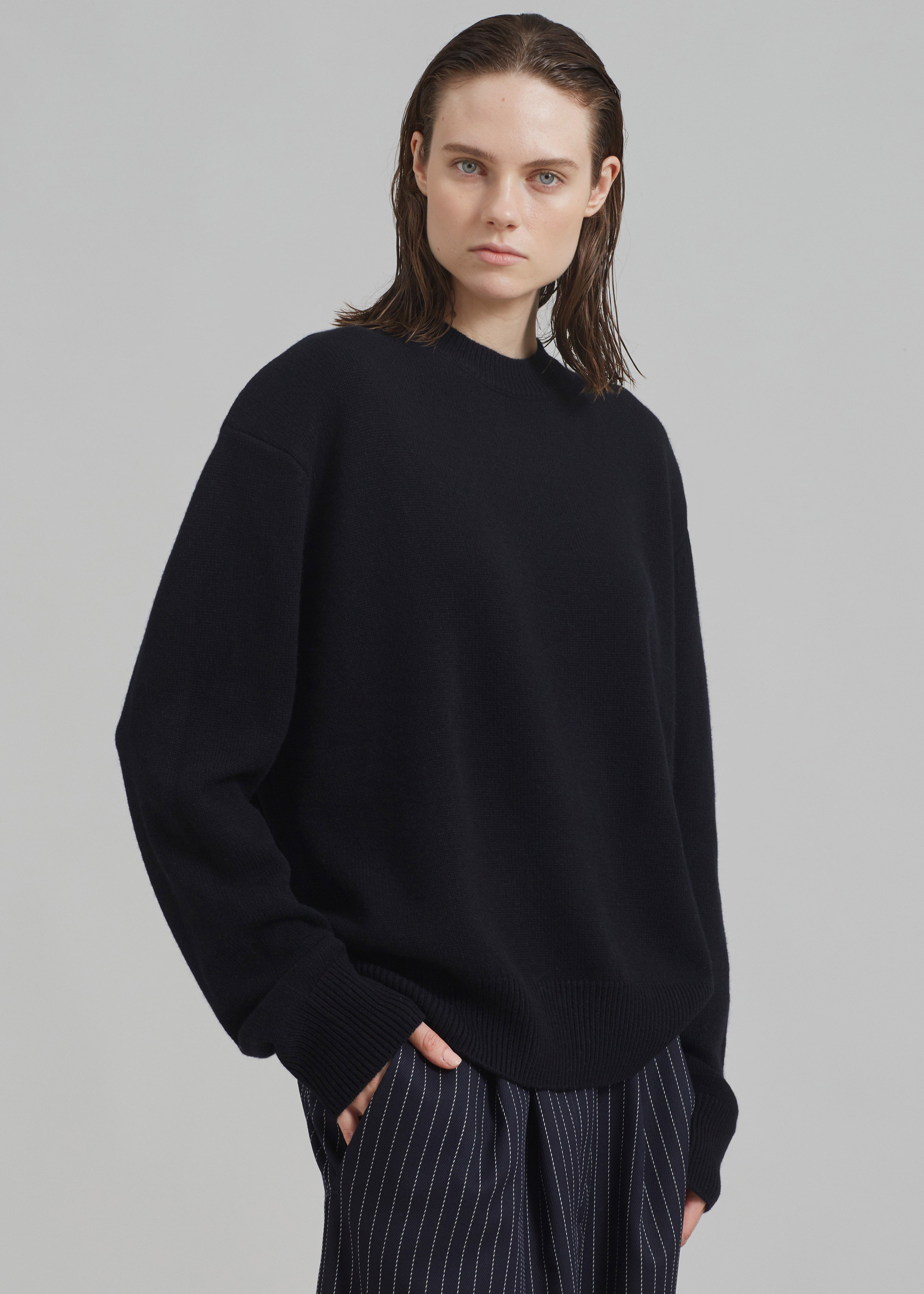 Rafaela Padded Knit Sweater - Black - 9