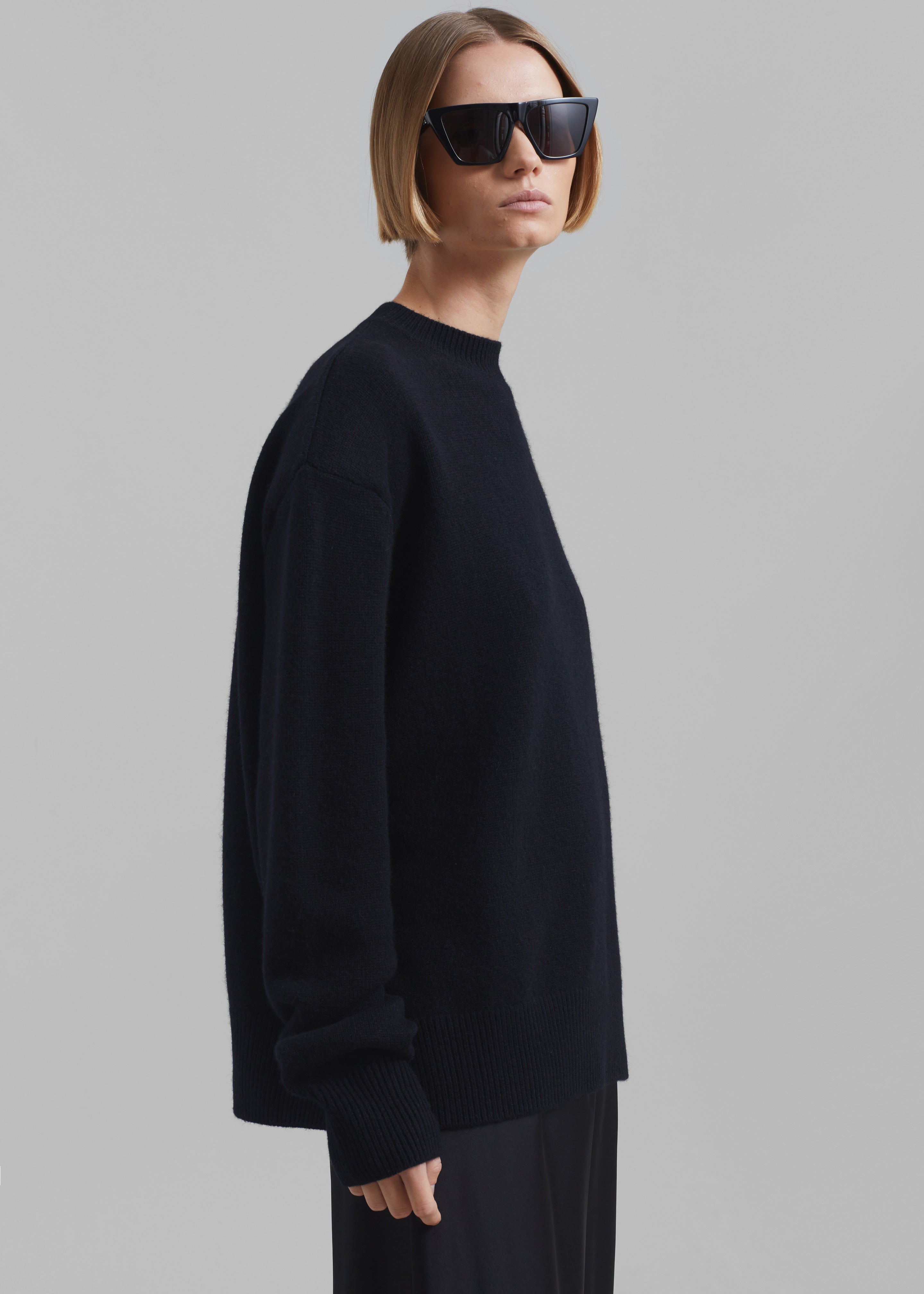 Rafaela Padded Knit Sweater - Black - 5