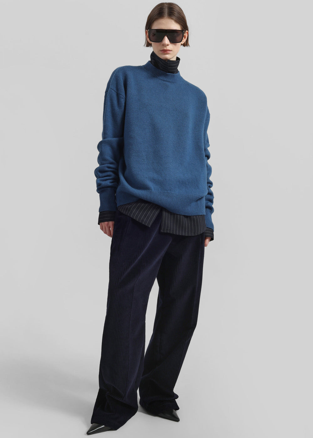 Rafaela Padded Knit Sweater - Cobalt