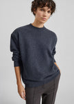 Rafaela Padded Knit Sweater - Dark Grey Melange