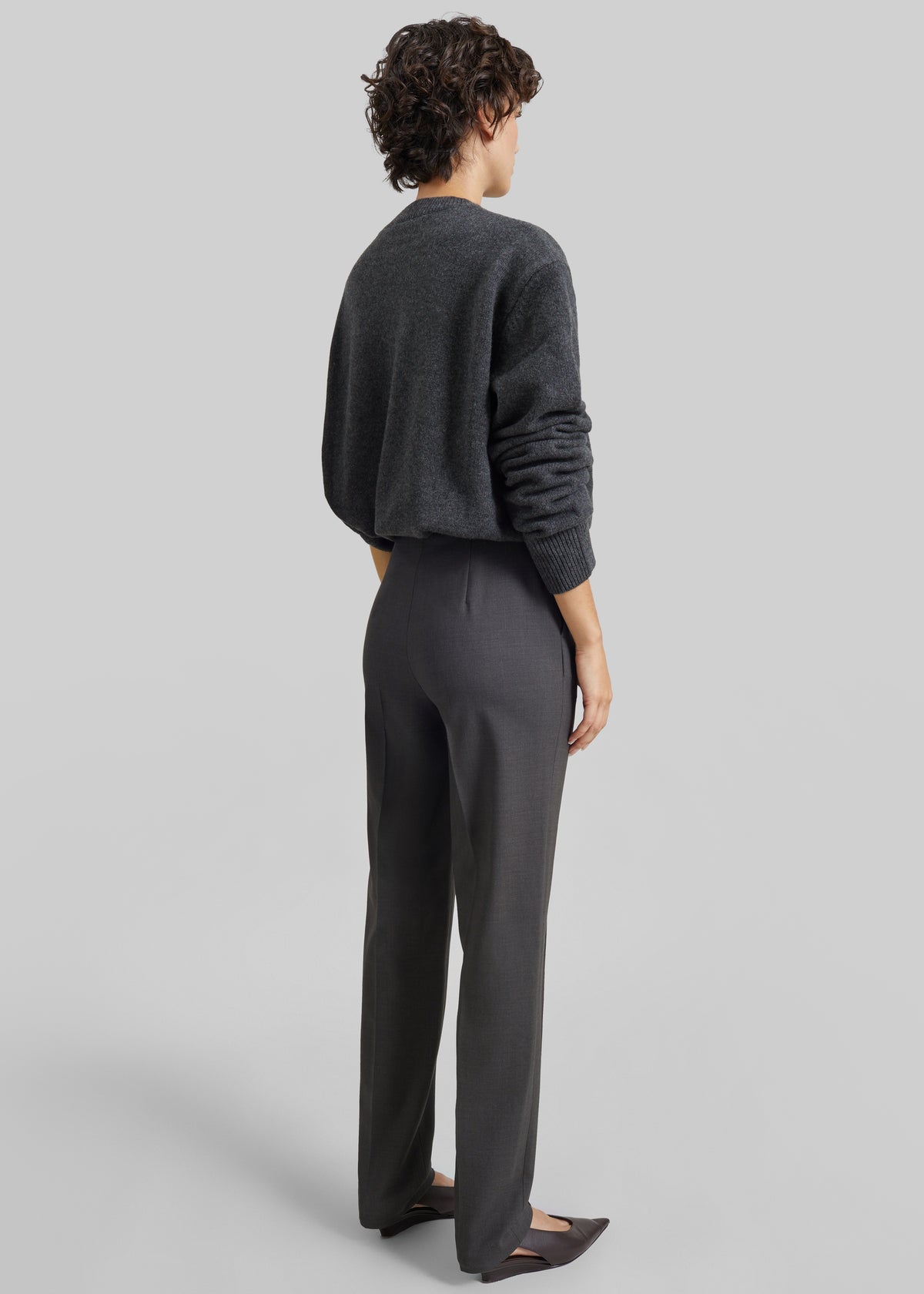 Maglione Rafaela in maglia con spalle imbottite - Grigio scuro mélange