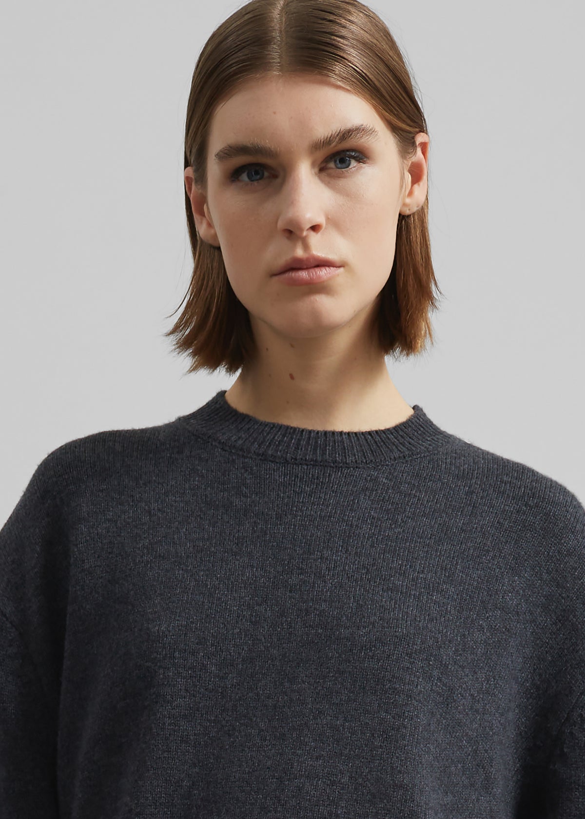 Rafaela Padded Knit Sweater - Dark Grey Melange - 3