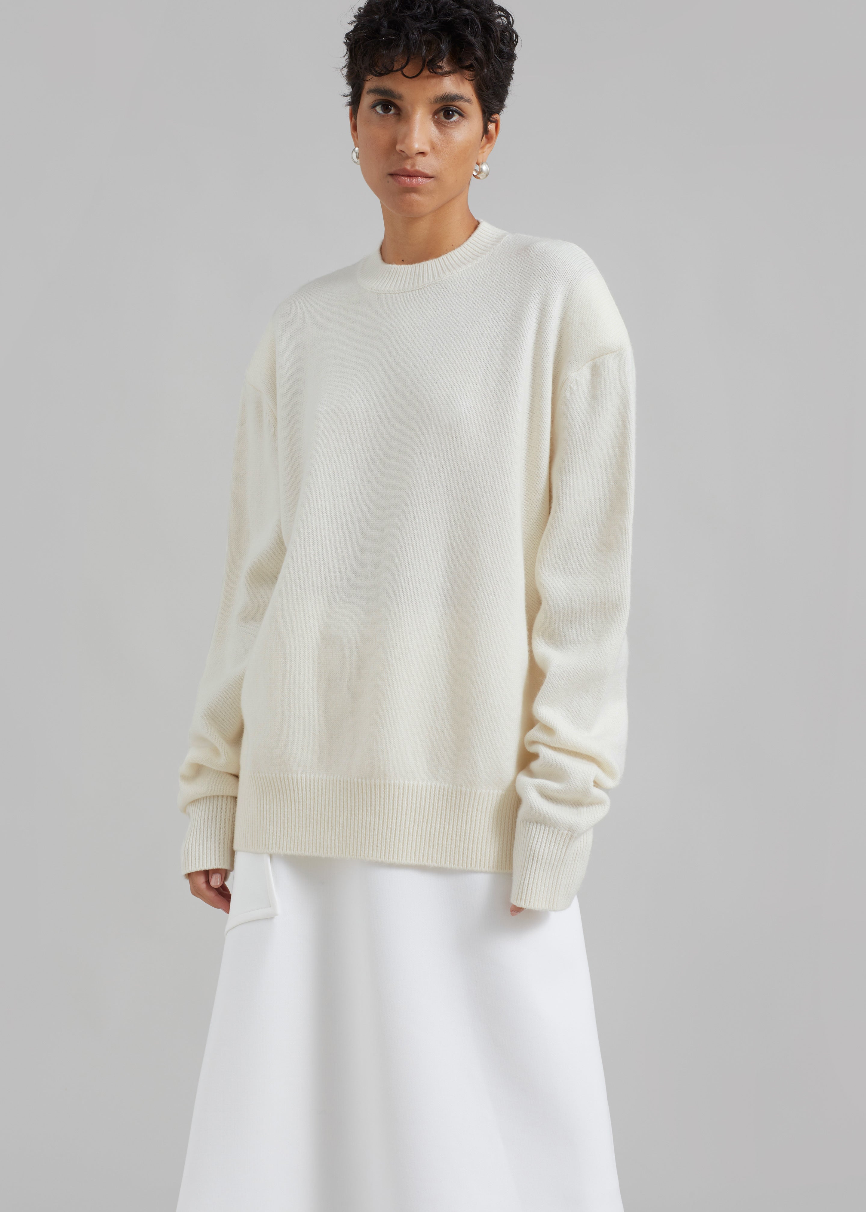 Rafaela Padded Knit Sweater - Ivory - 4