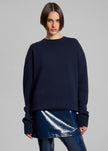 Rafaela Padded Knit Sweater - Navy