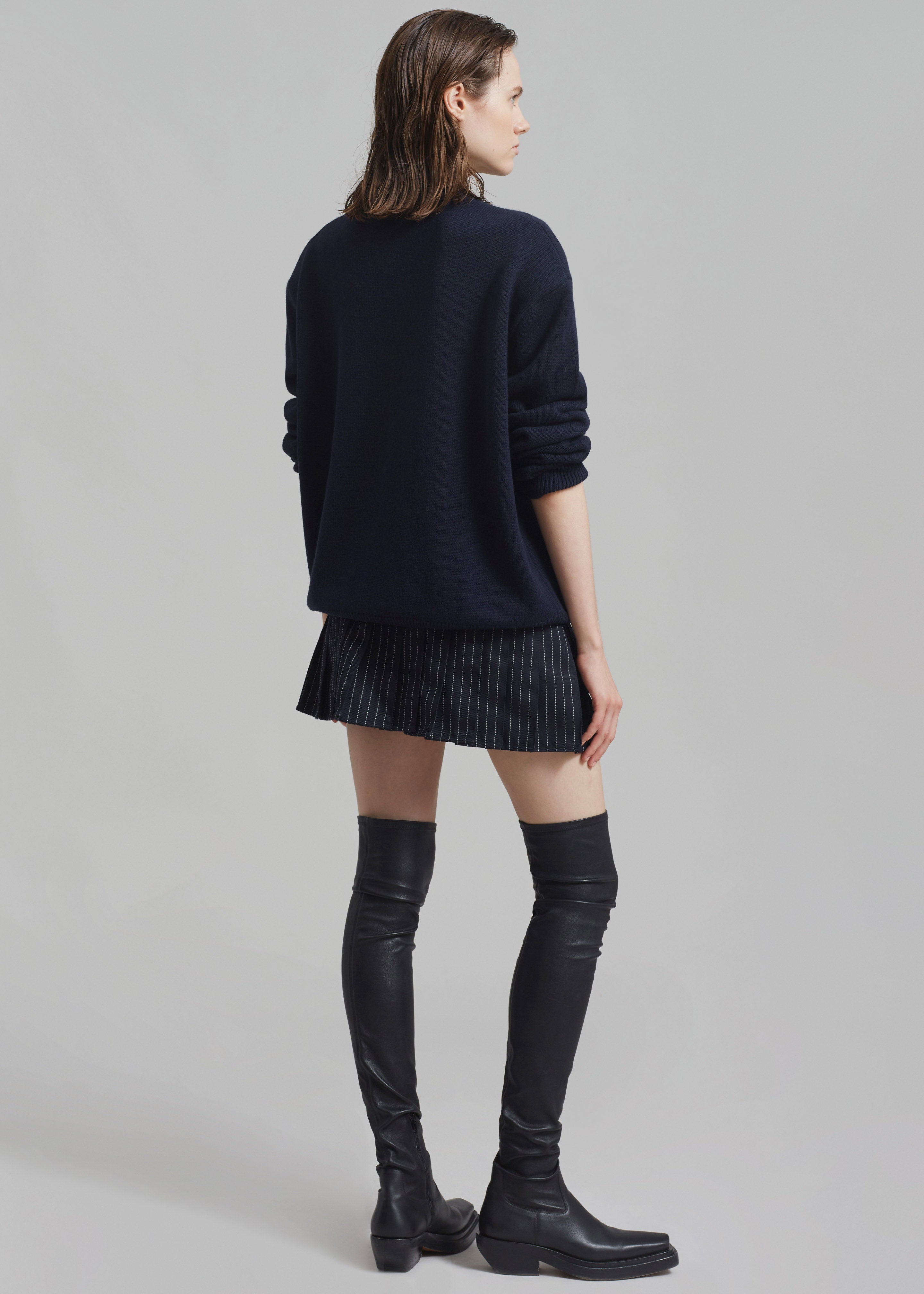 Rafaela Padded Knit Sweater - Navy - 8