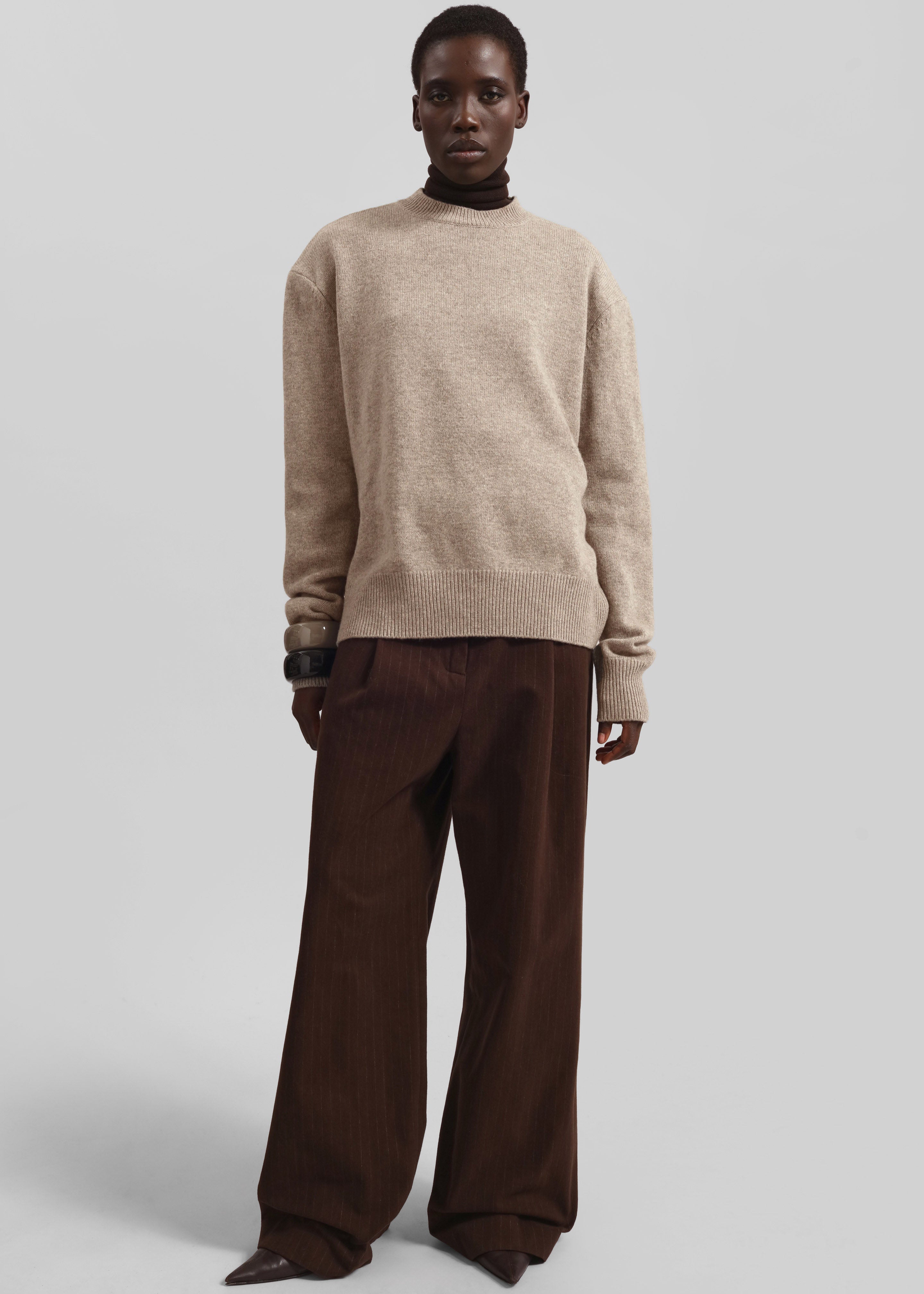 Rafaela Padded Knit Sweater - Taupe - 5