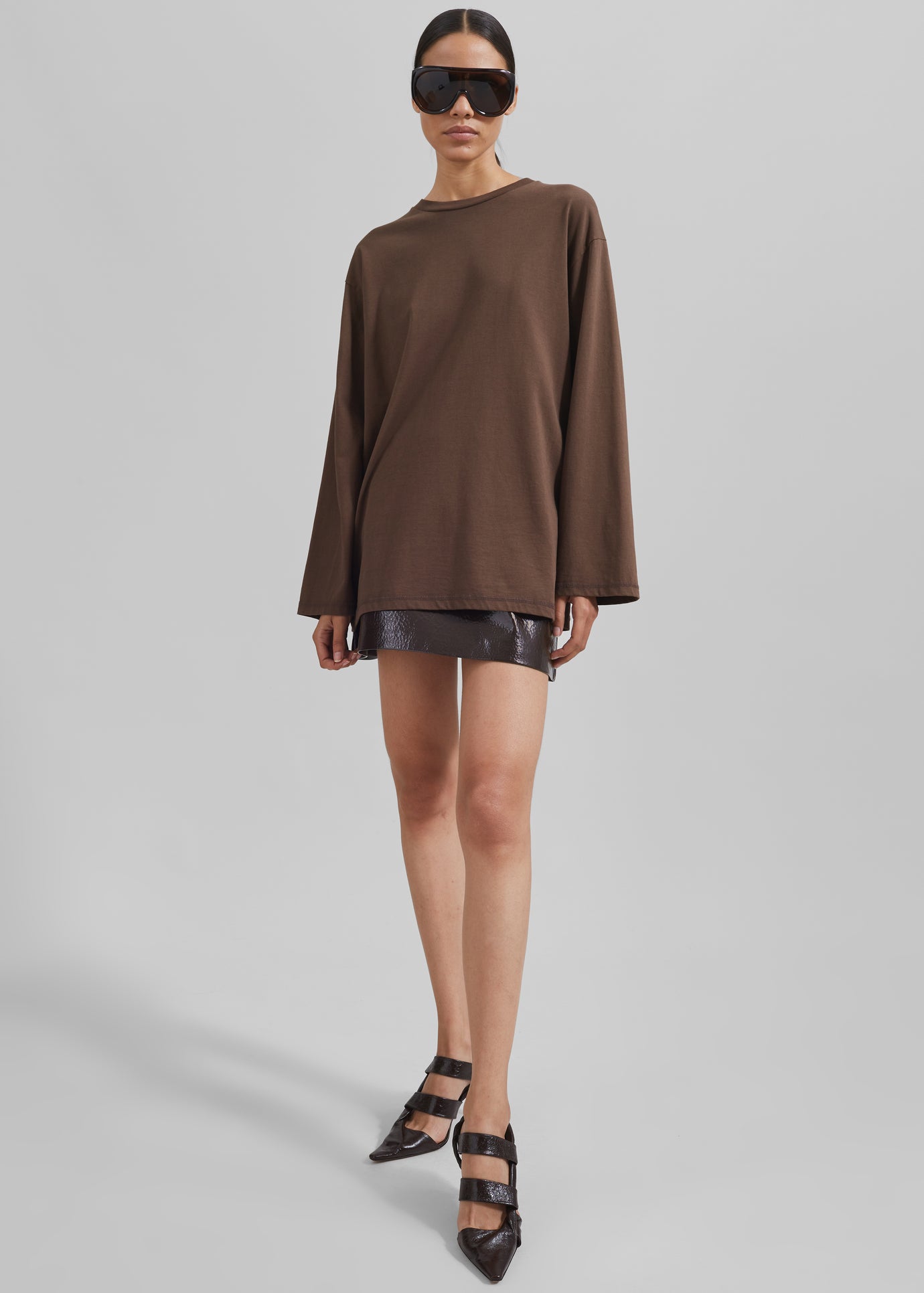 Rainey Long Sleeve Tee - Brown - 1