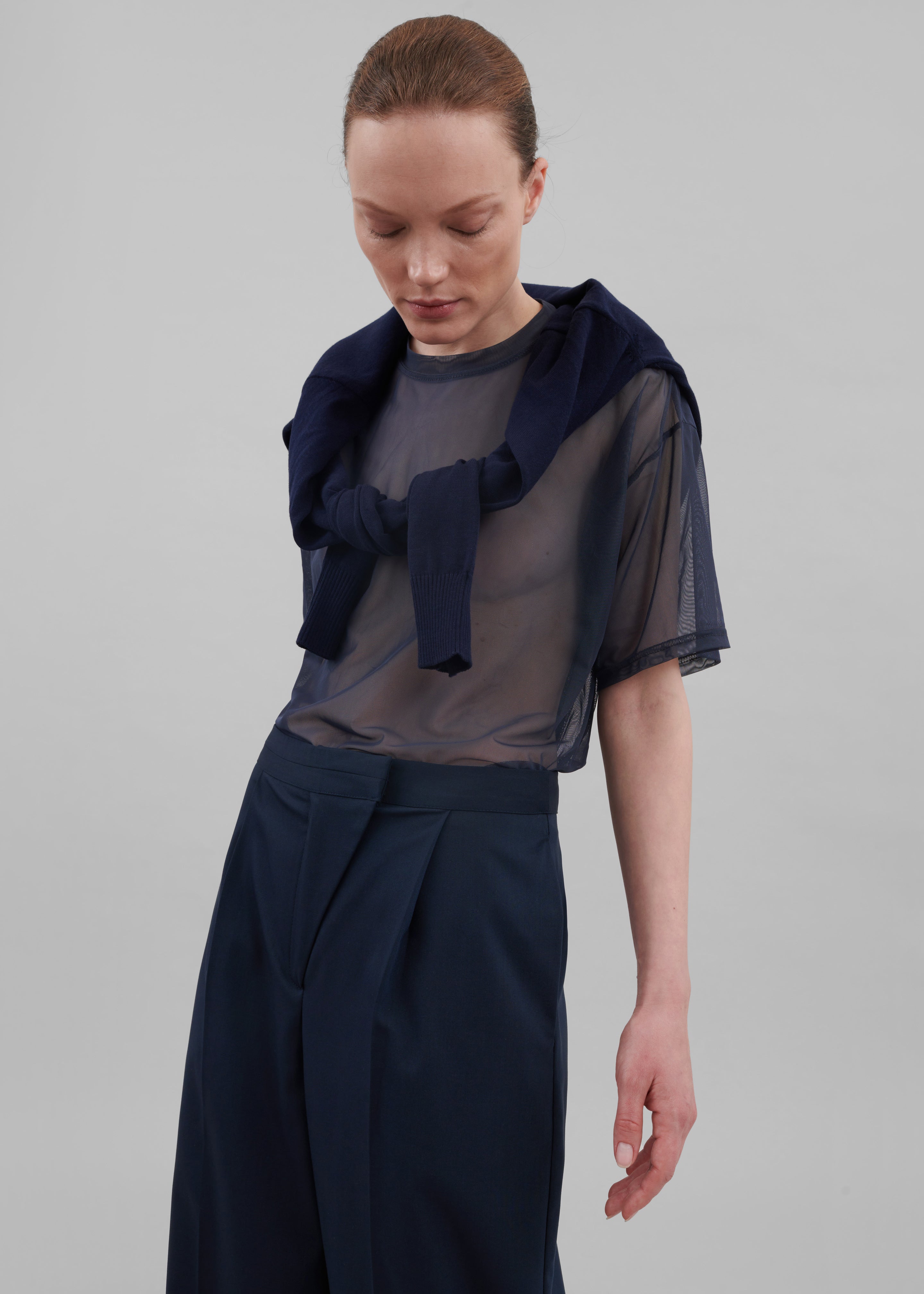 Ramy Mesh Tee - Navy - 7