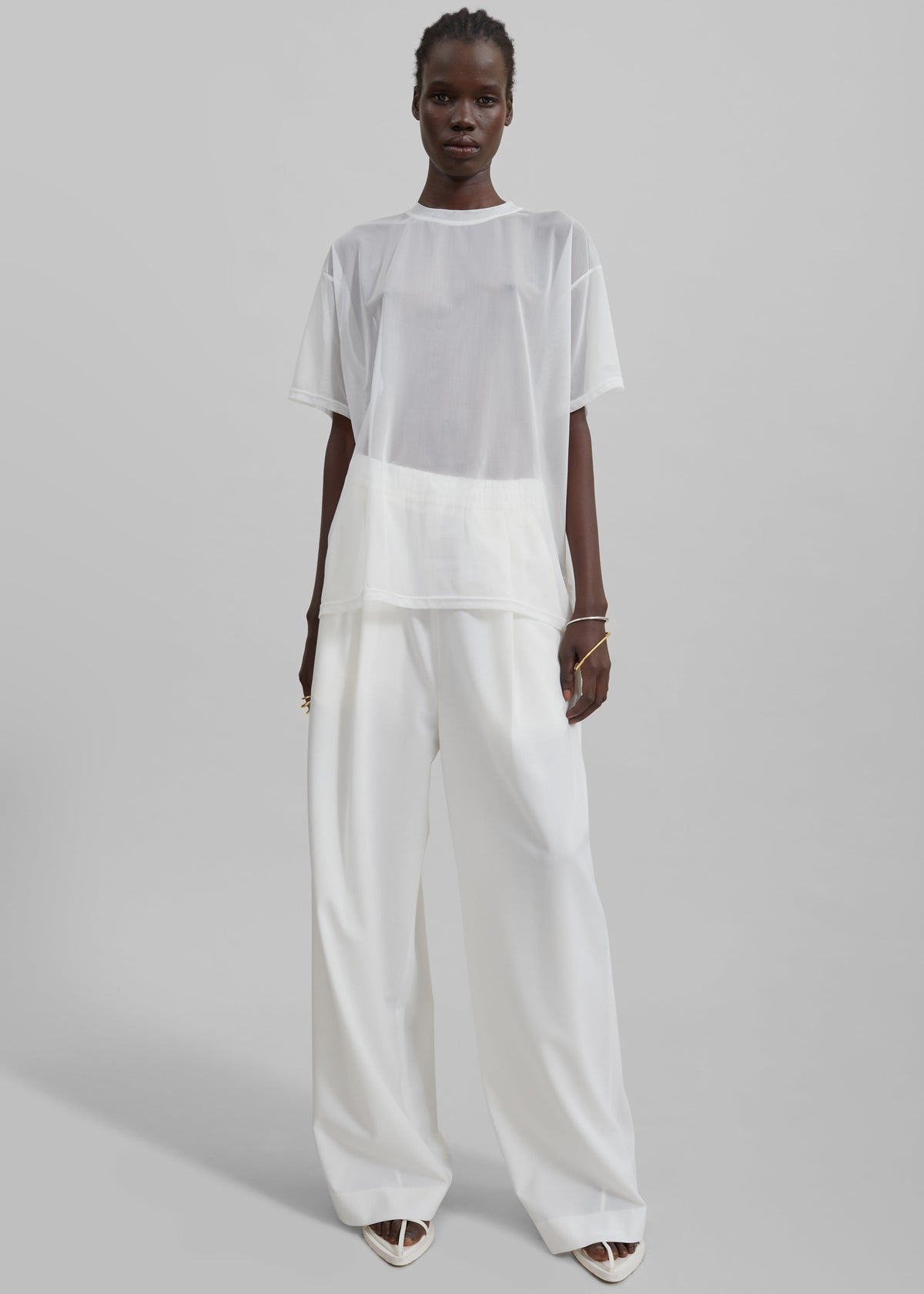 Ramy Mesh Tee - White - 3