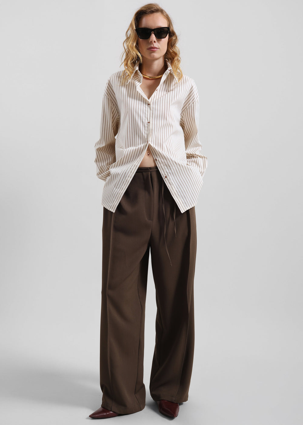 Ravell Pleated Trousers - Brown