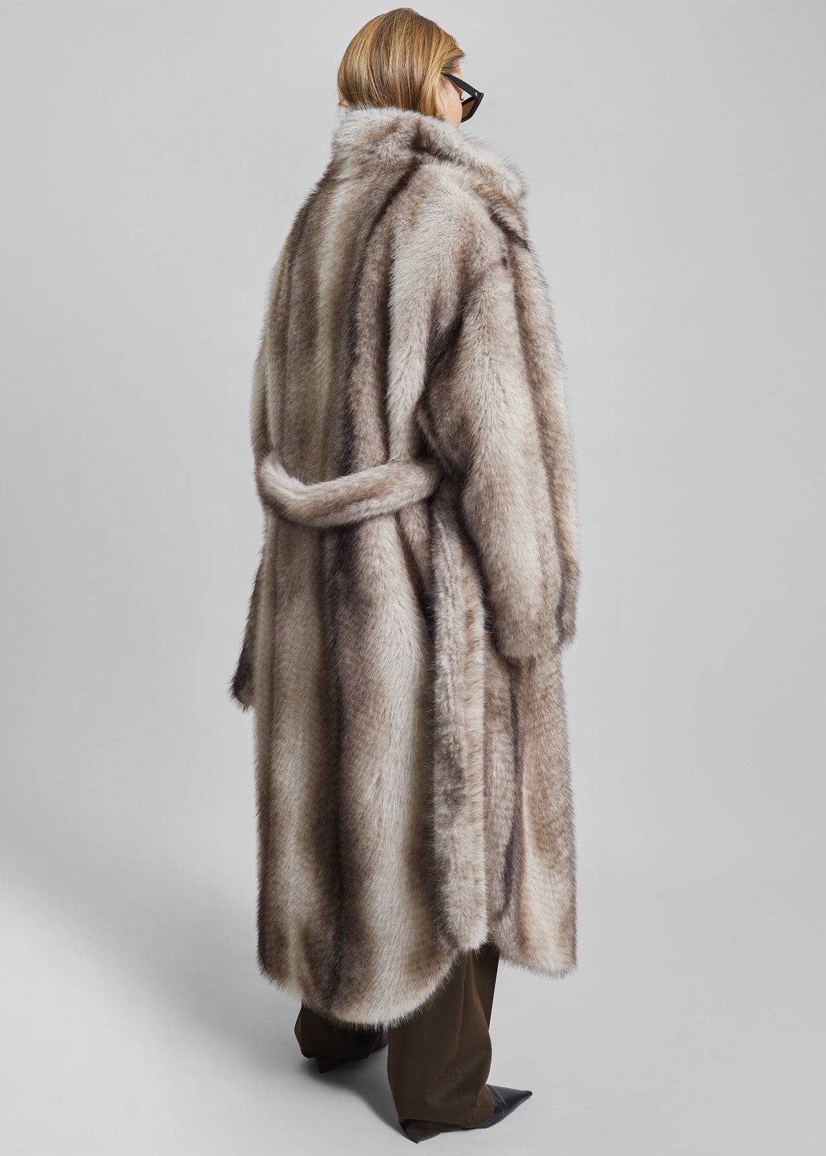 Ravello Faux Fur Robe Coat - Grey - 11