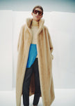 Cappotto a vestaglia Ravello in pelliccia sintetica - Beige