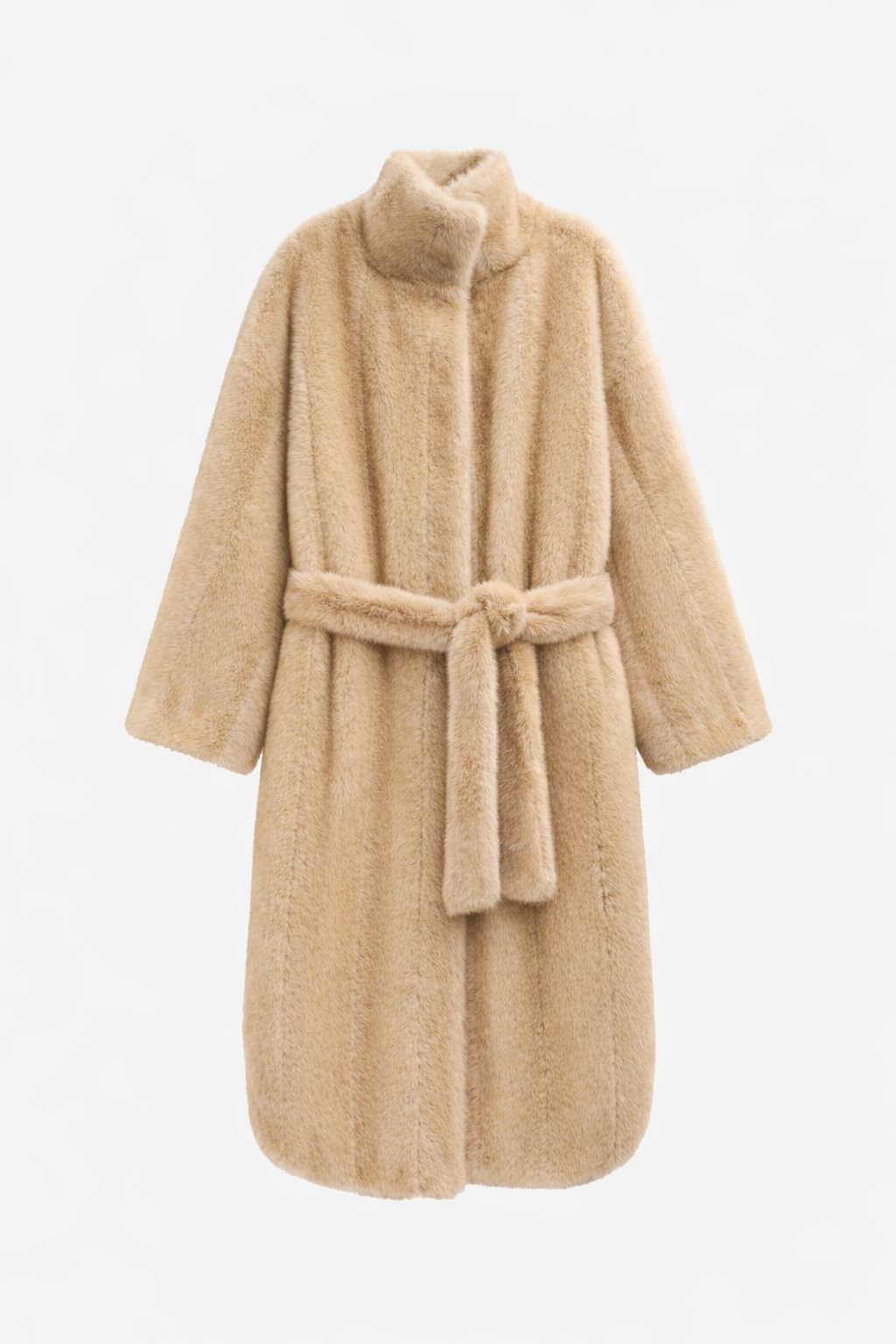 Cappotto a vestaglia Ravello in pelliccia sintetica - Beige