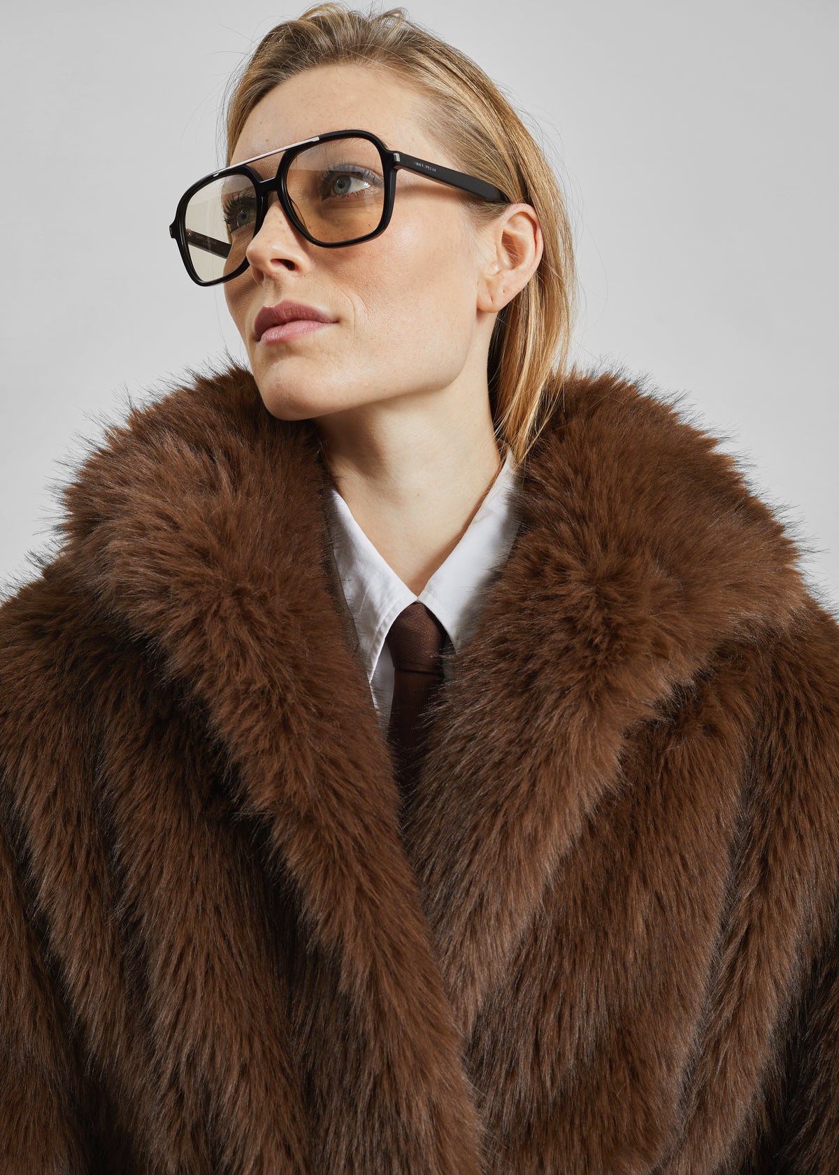 Ravello Faux Fur Robe Coat - Brown - 4