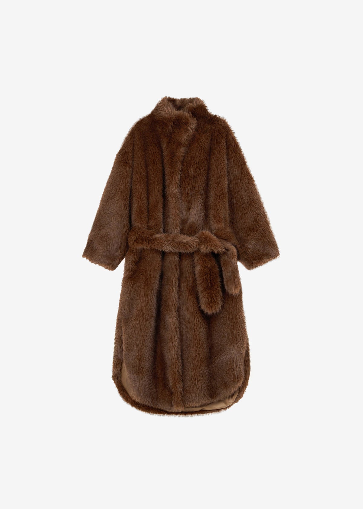 Ravello Faux Fur Robe Coat - Brown - 7