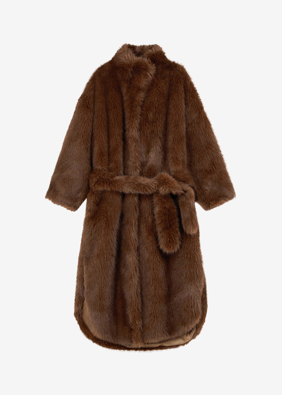 Ravello Faux Fur Robe Coat - Brown - 12