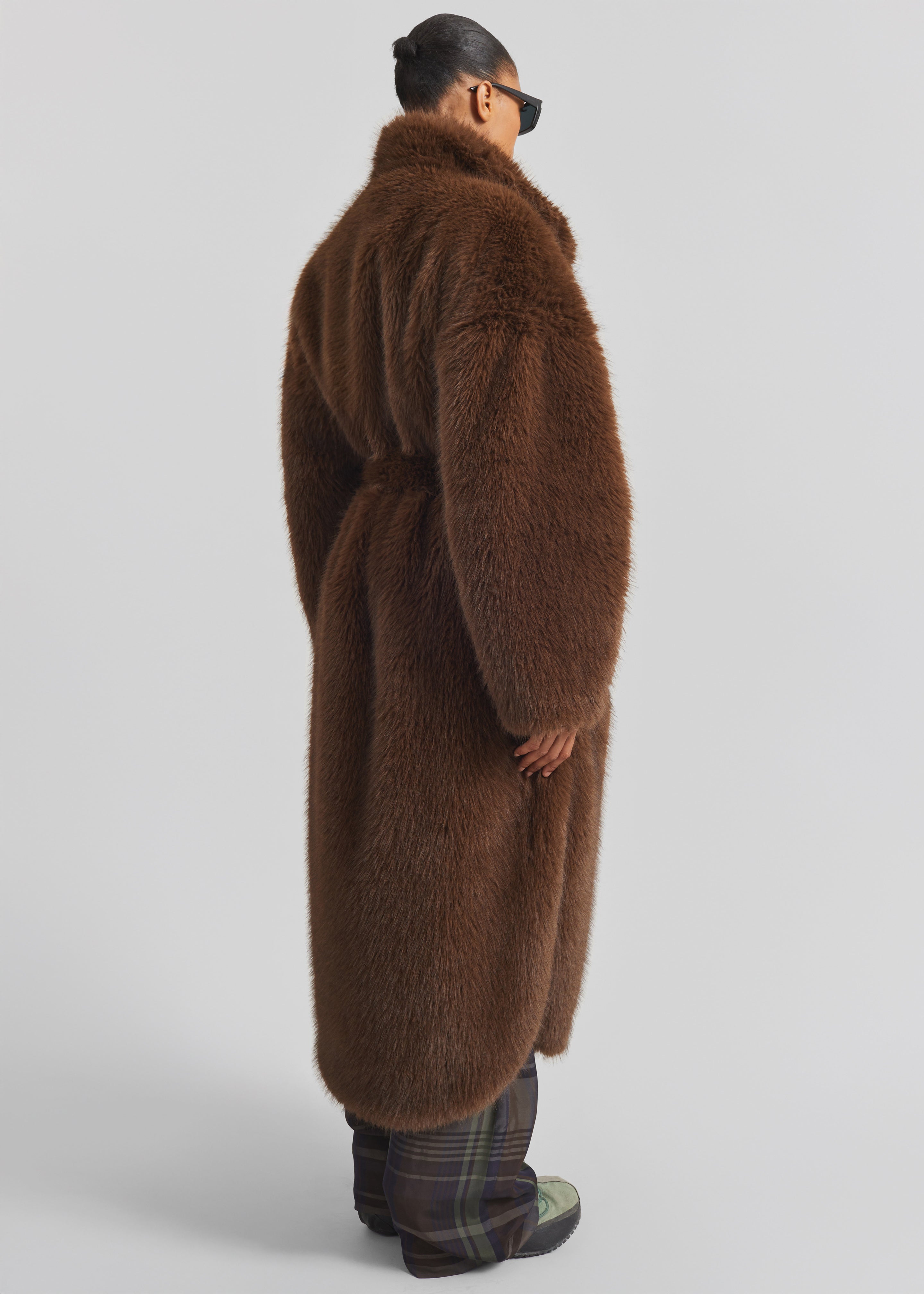 Ravello Faux Fur Robe Coat - Brown - 6