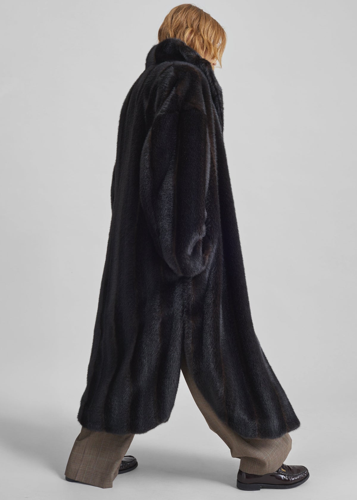 Cappotto a vestaglia Ravello in pelliccia sintetica - Marrone scuro