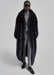 Cappotto a vestaglia Ravello in pelliccia sintetica - Marrone scuro