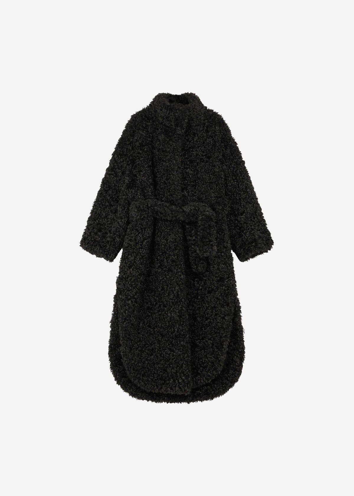 Ravello Faux Shearling Robe Coat - Black - 9